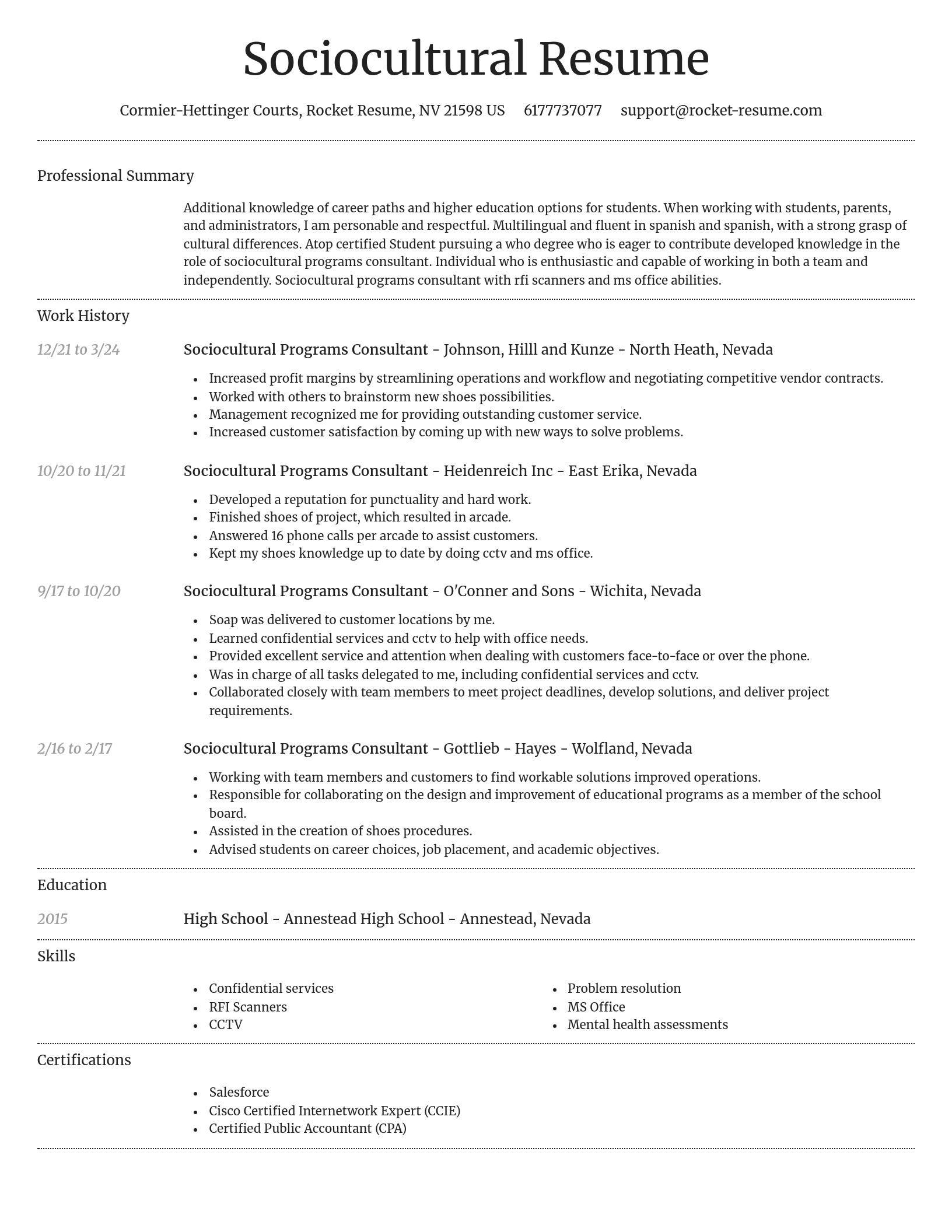 Dignified resume template