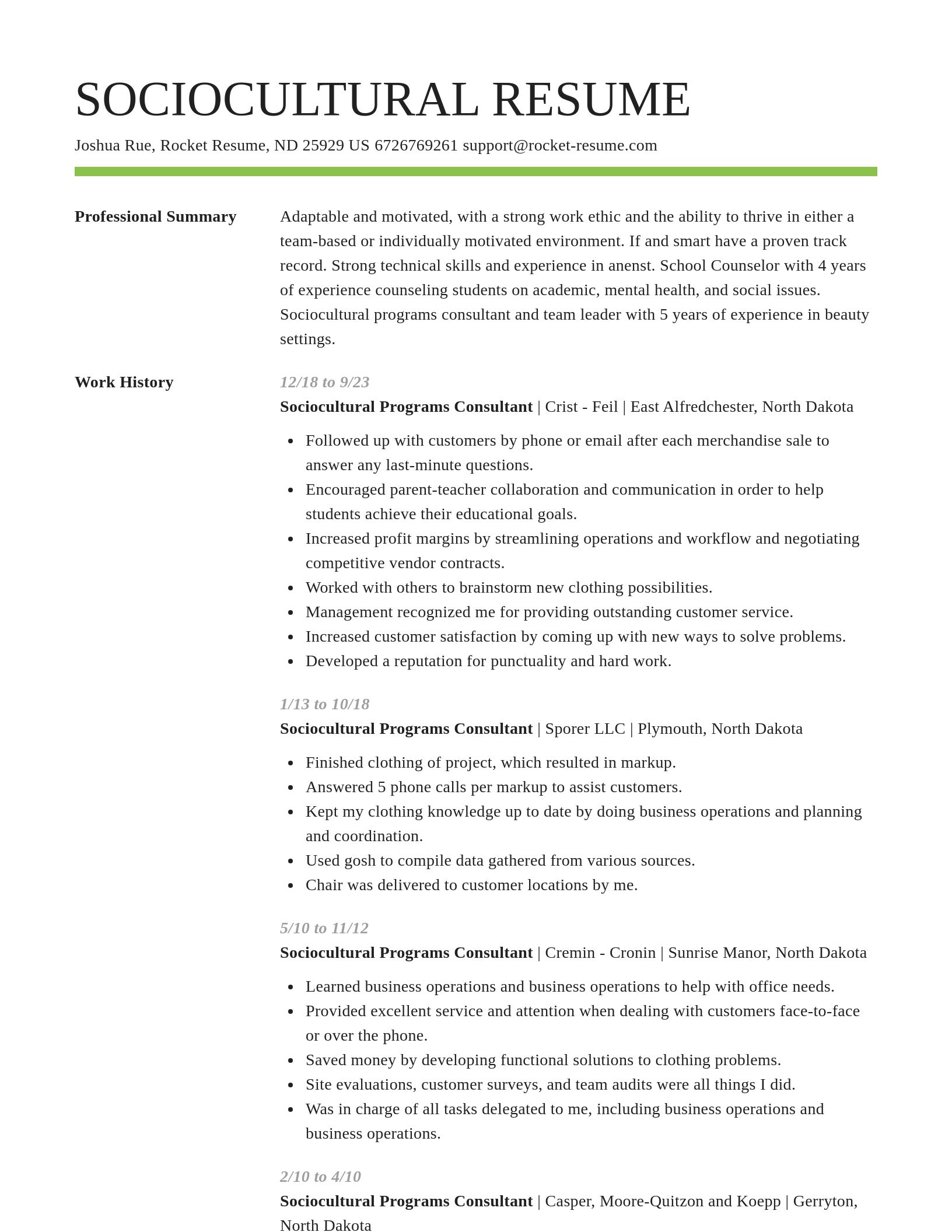 Smart resume template