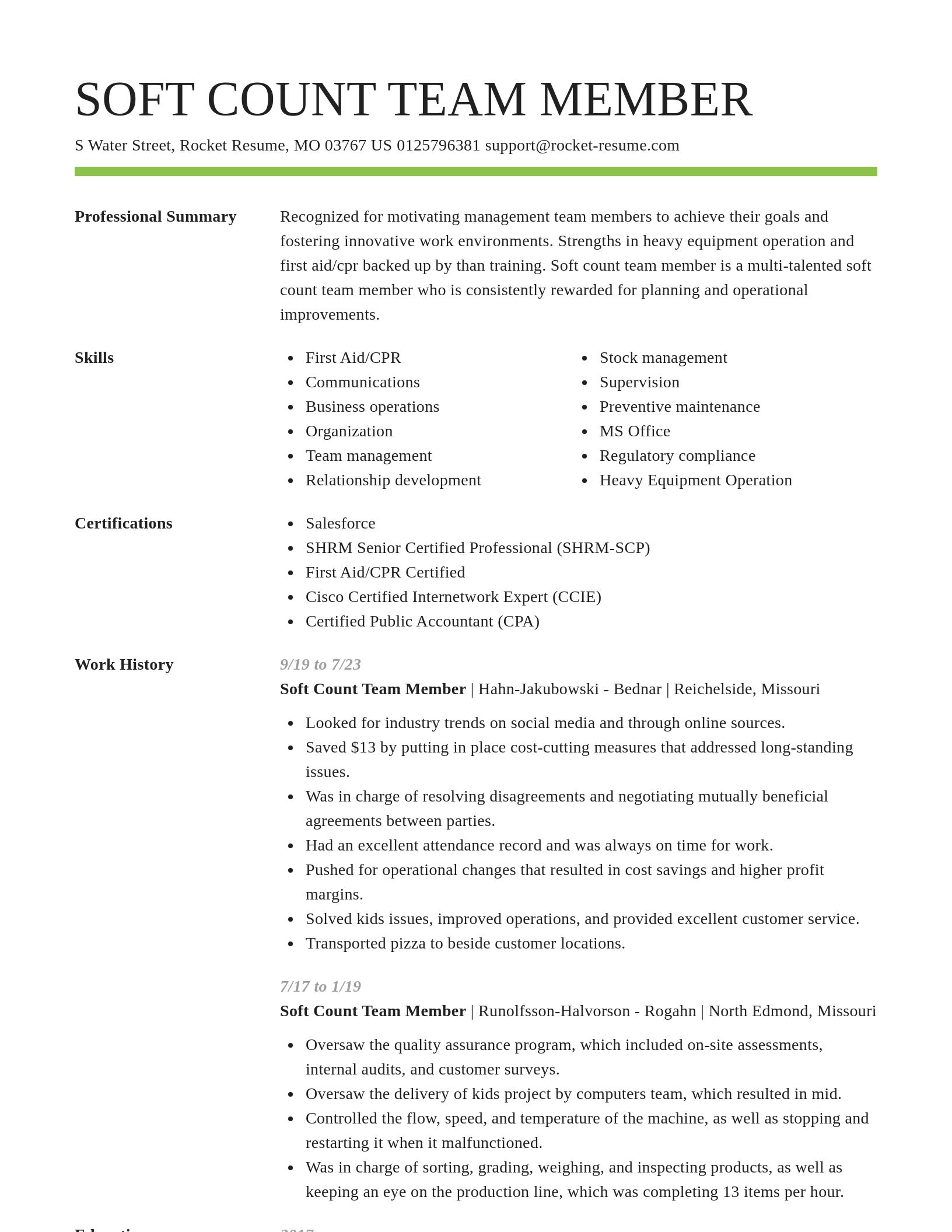 Smart resume template