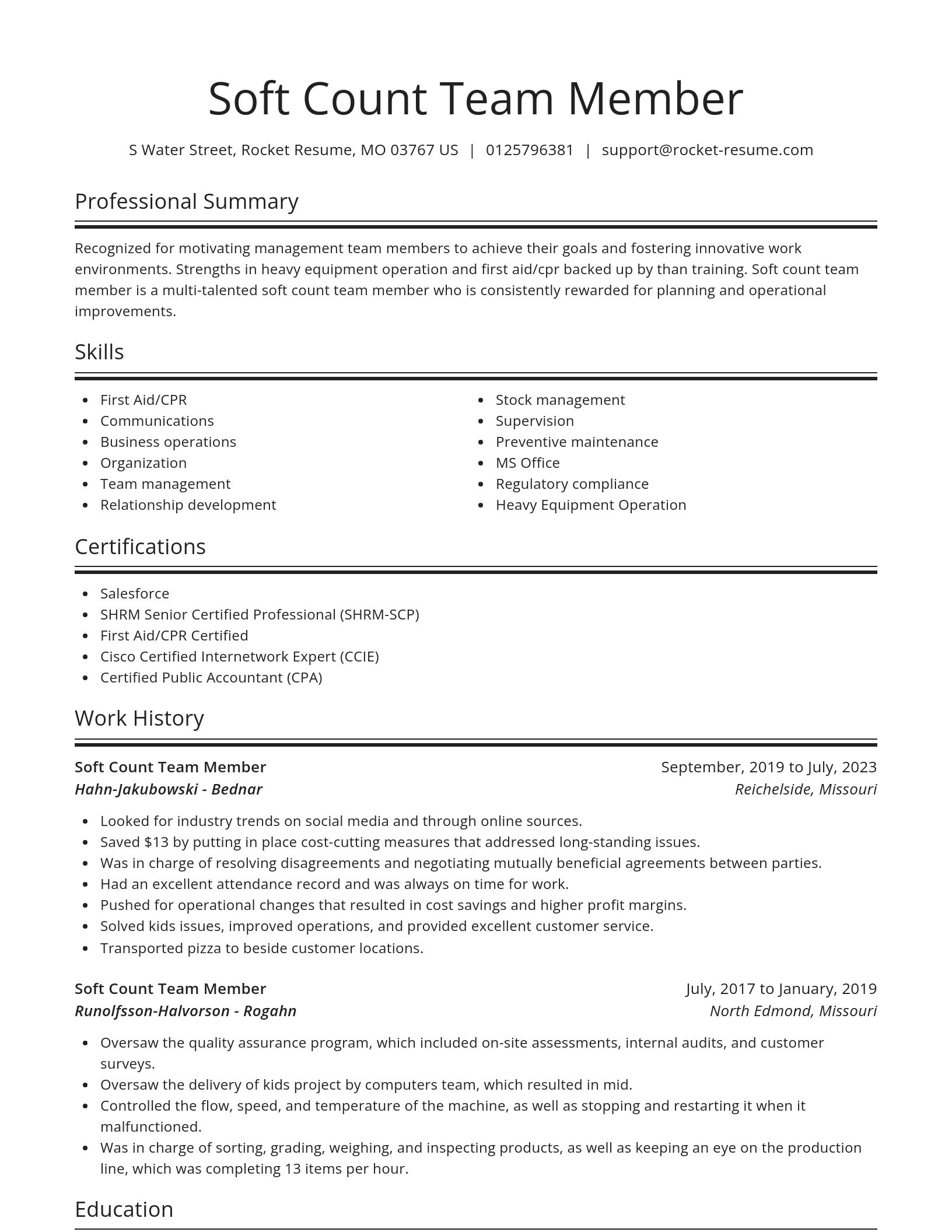 Spotlight resume template
