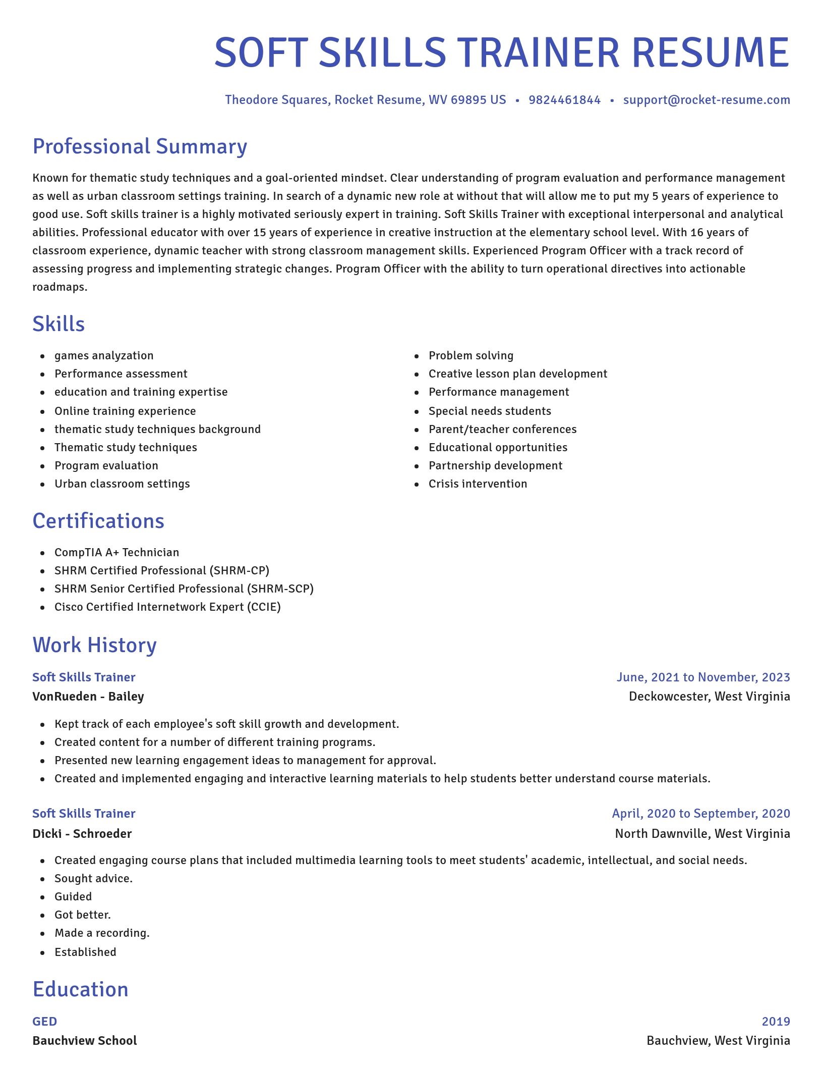 Novel resume template