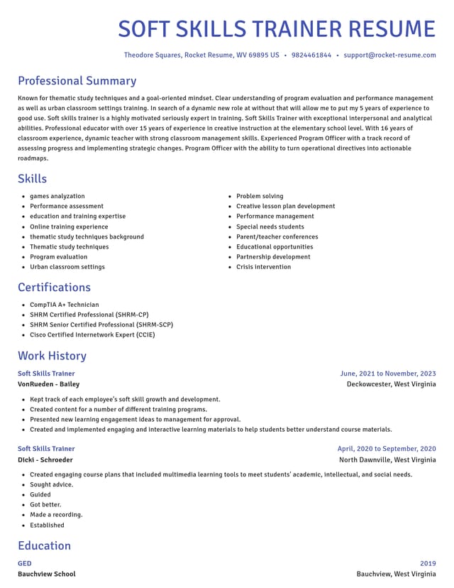 Novel resume template
