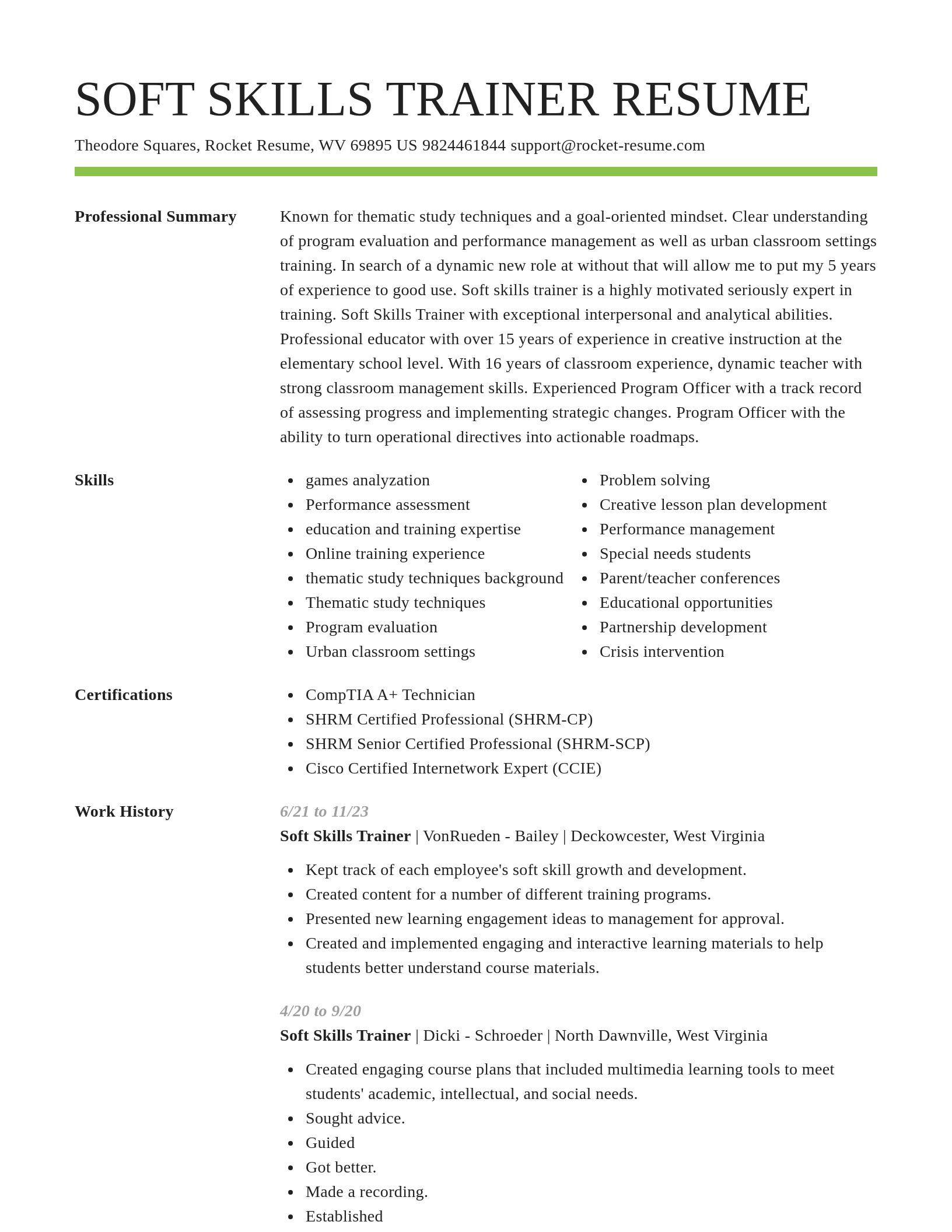 Smart resume template