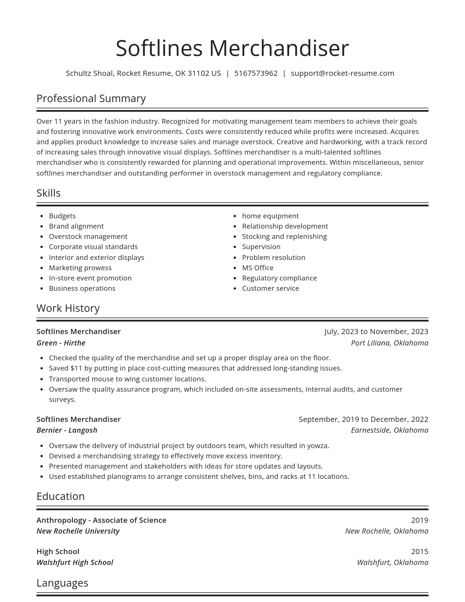 Spotlight resume template