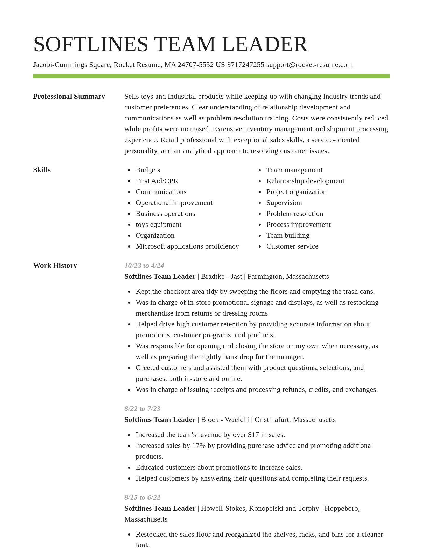 Smart resume template