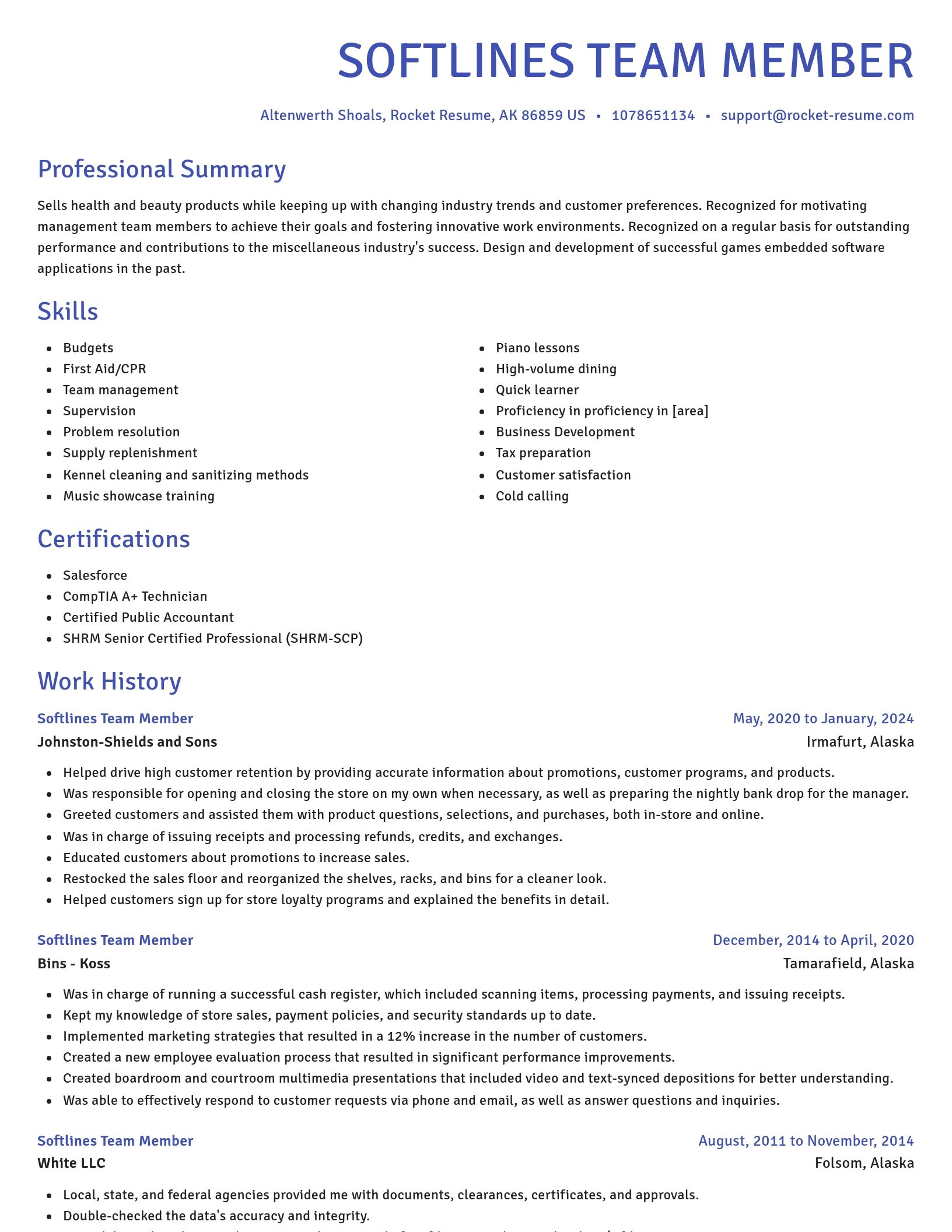 Novel resume template