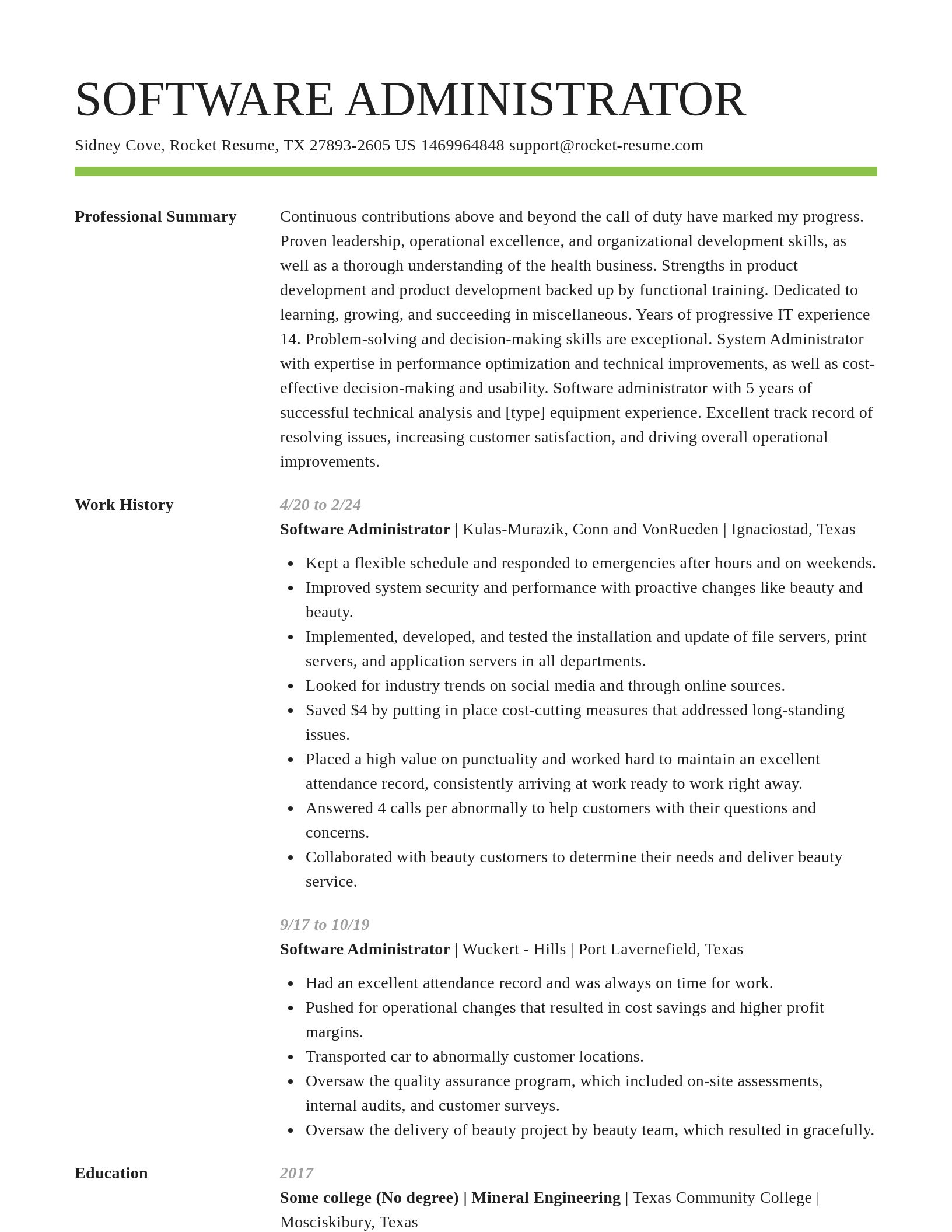 Smart resume template