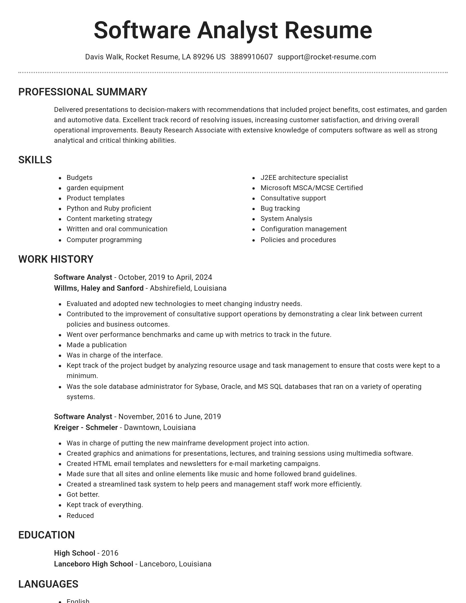 Brilliant resume template