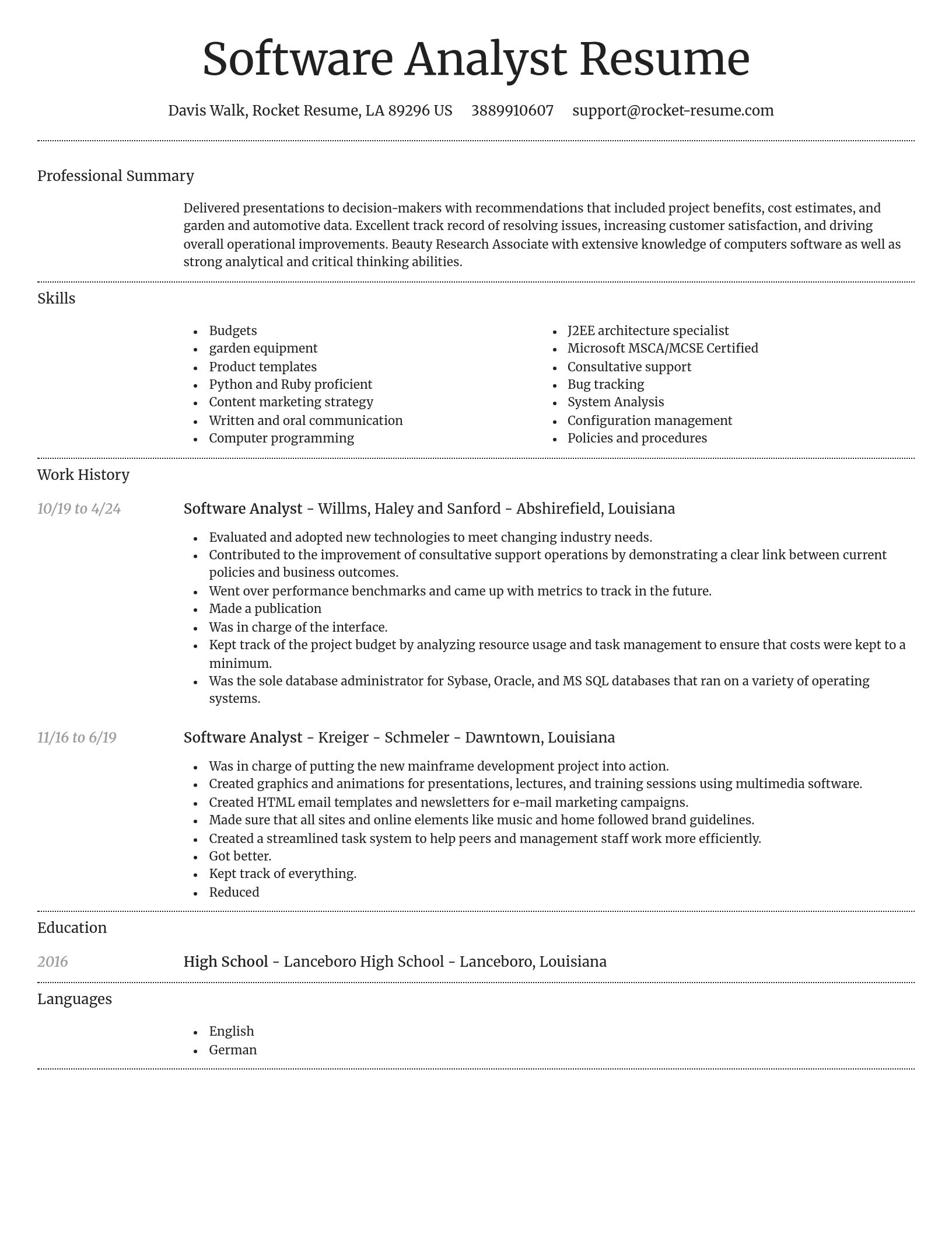 Dignified resume template