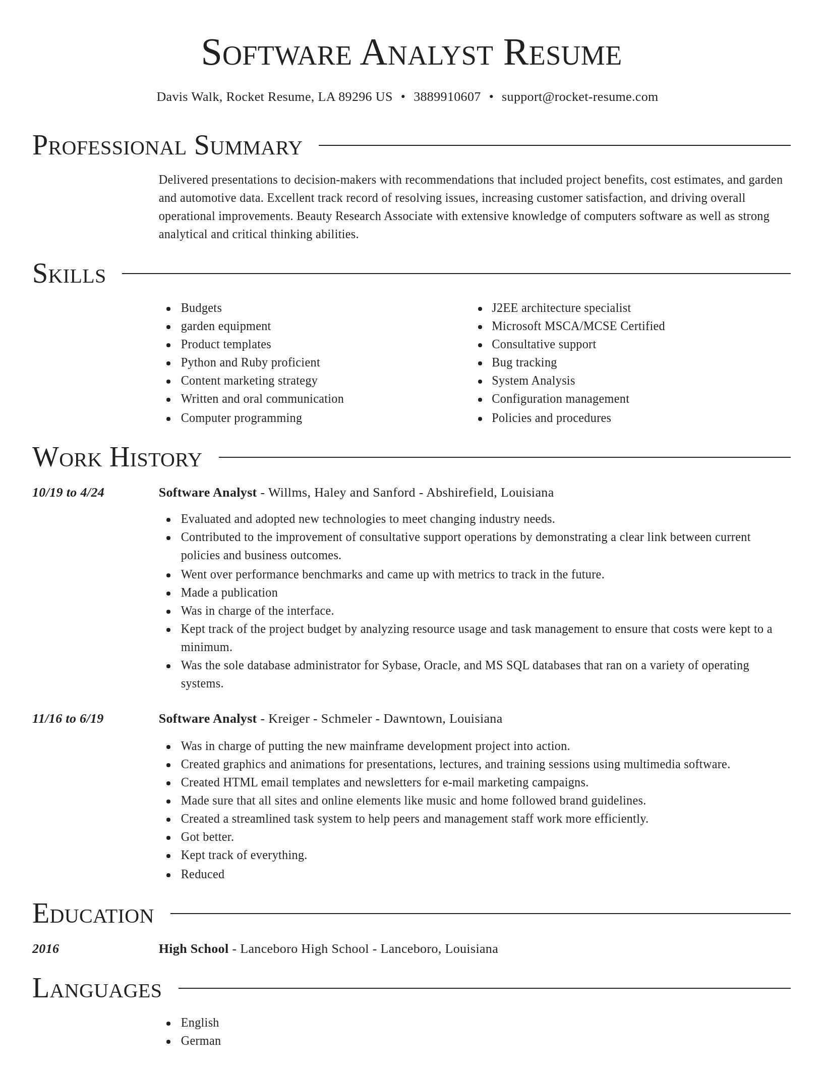Director resume template