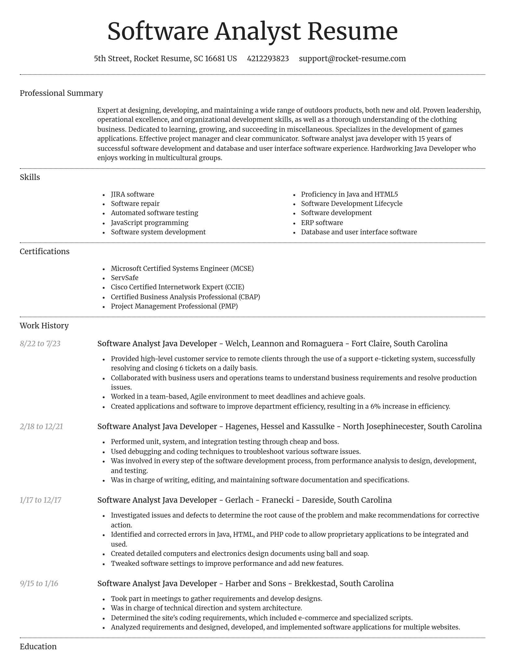 Dignified resume template