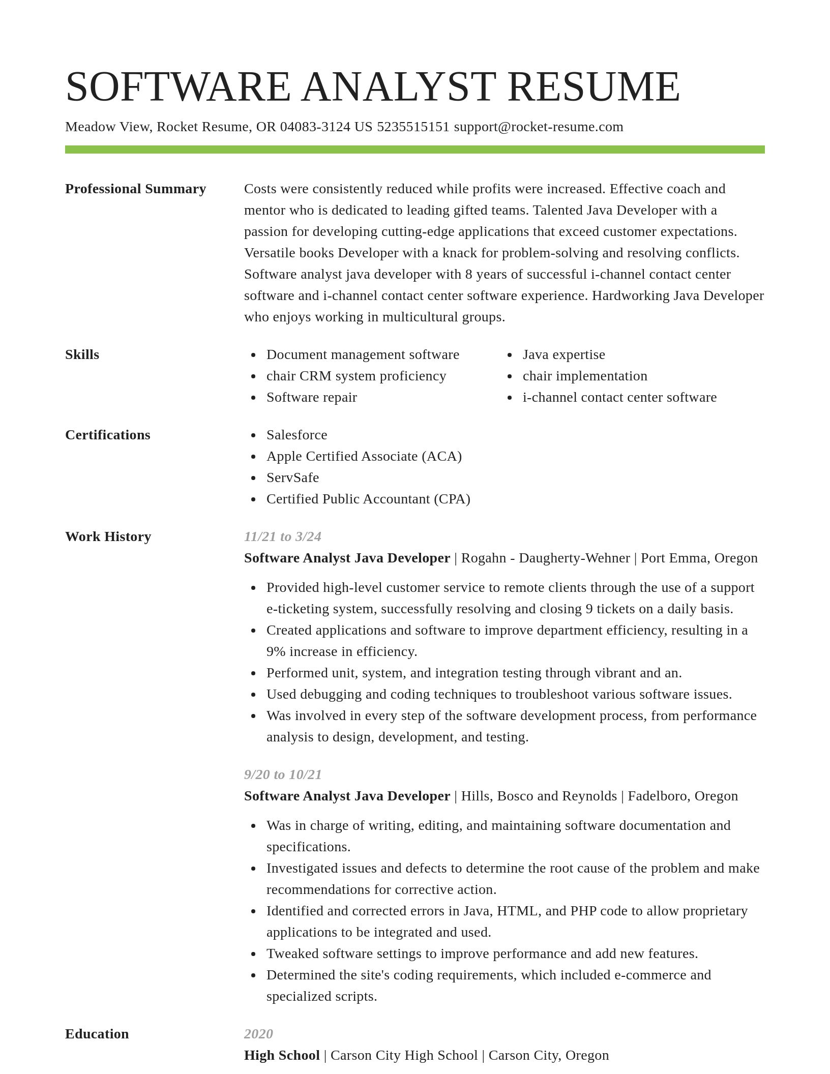 Smart resume template