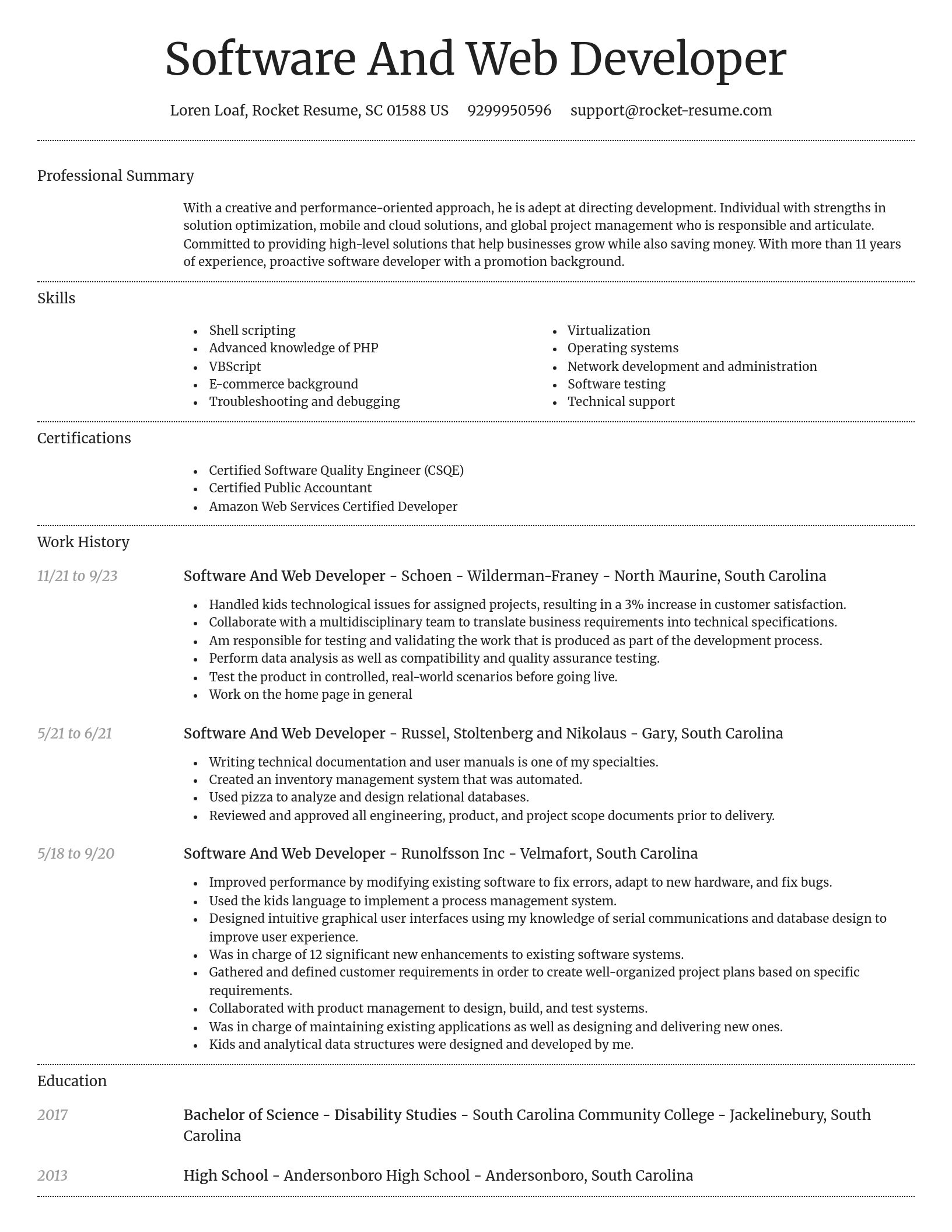 Dignified resume template