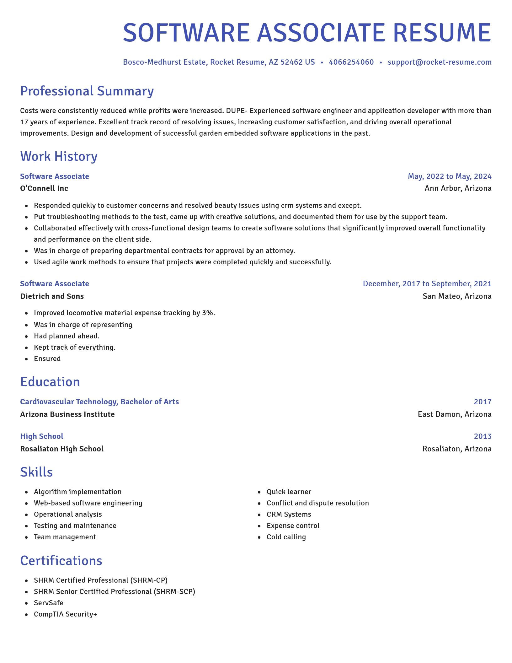 Novel resume template