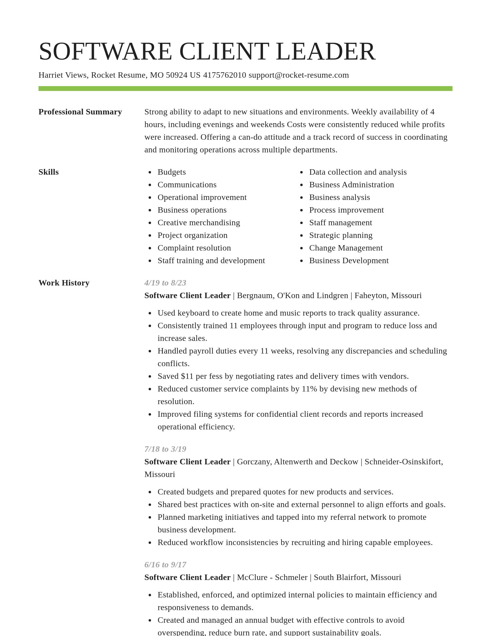 Smart resume template