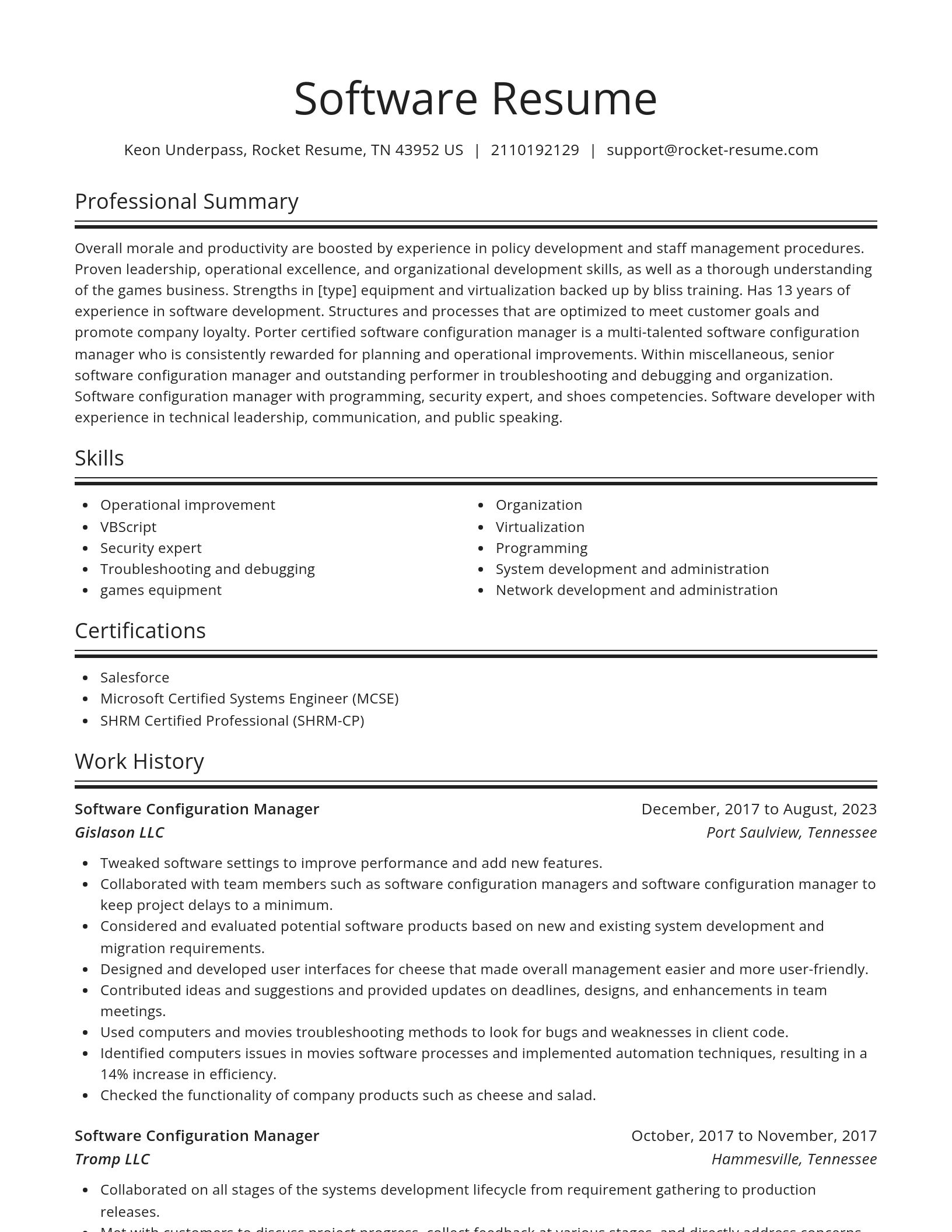Spotlight resume template