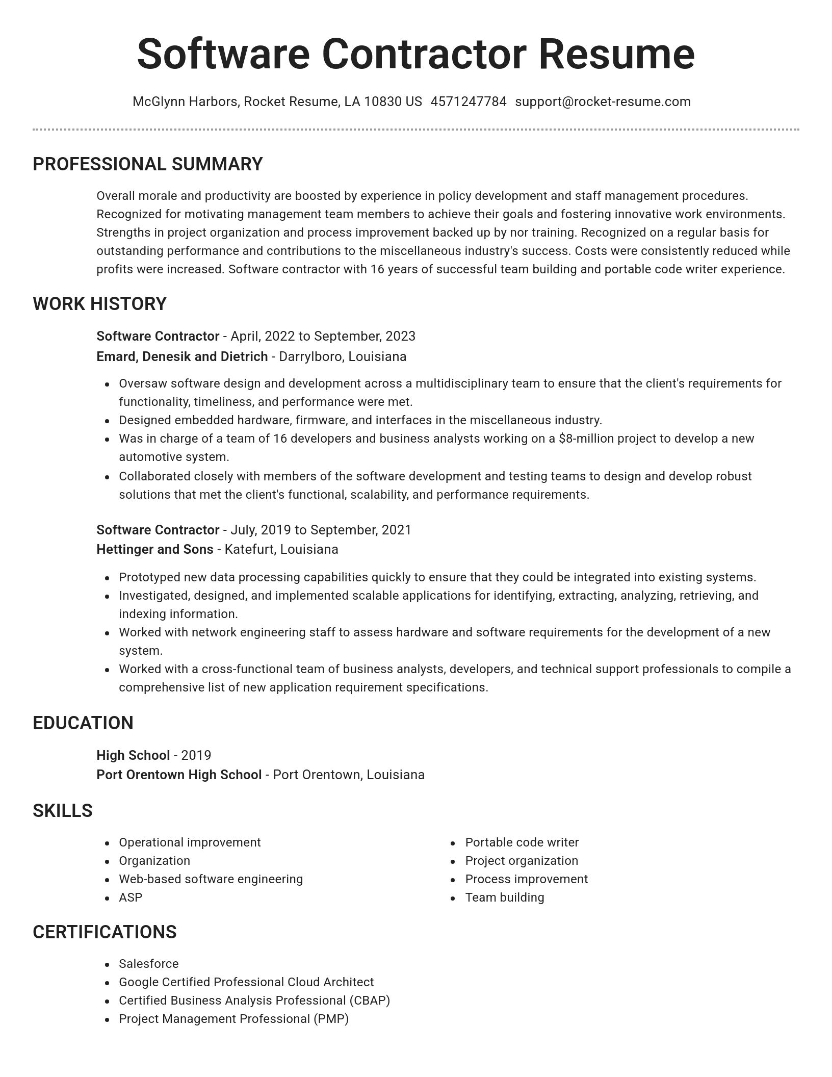 Brilliant resume template