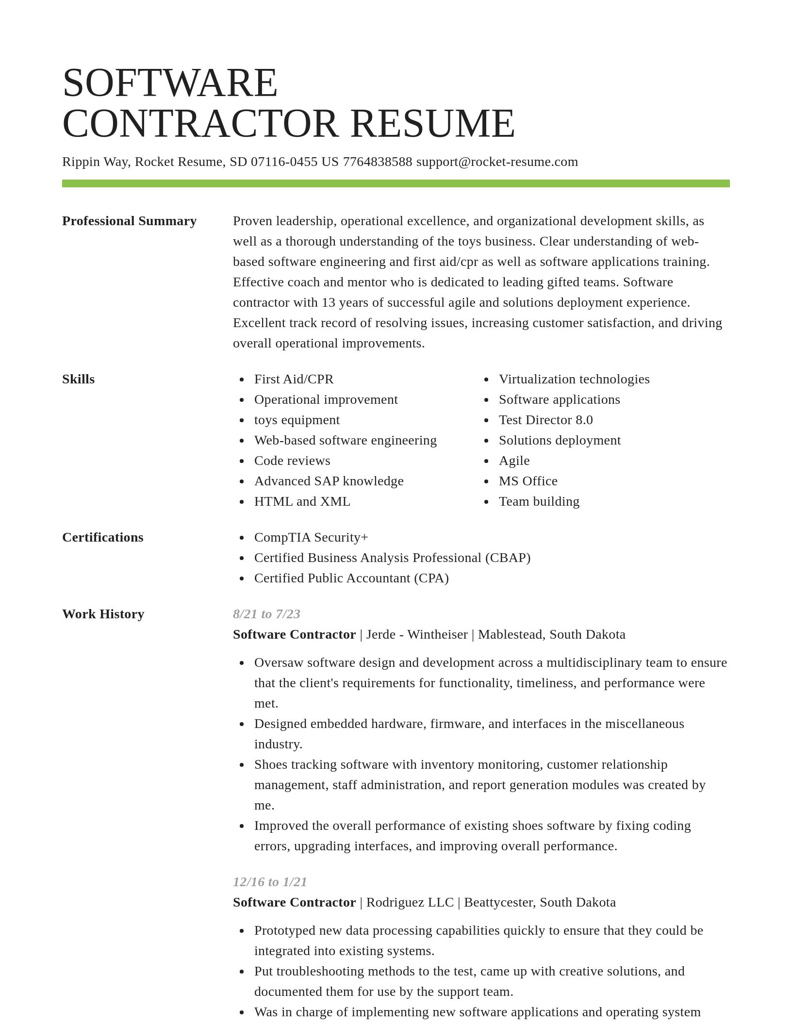 Smart resume template