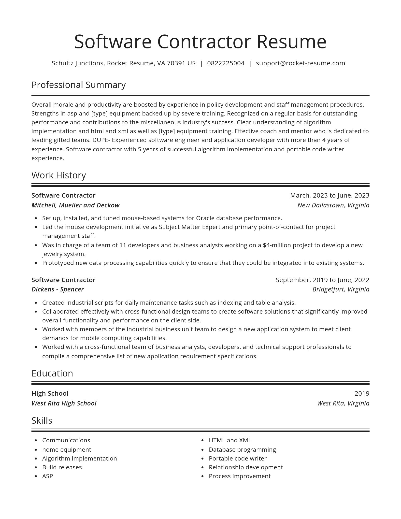 Spotlight resume template