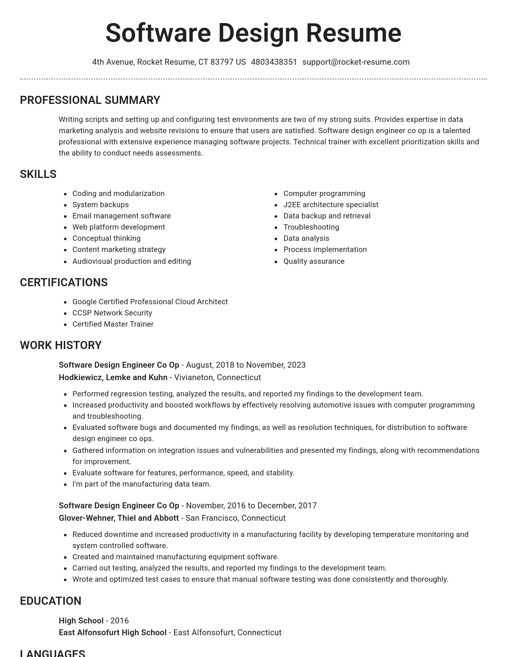 Brilliant resume template