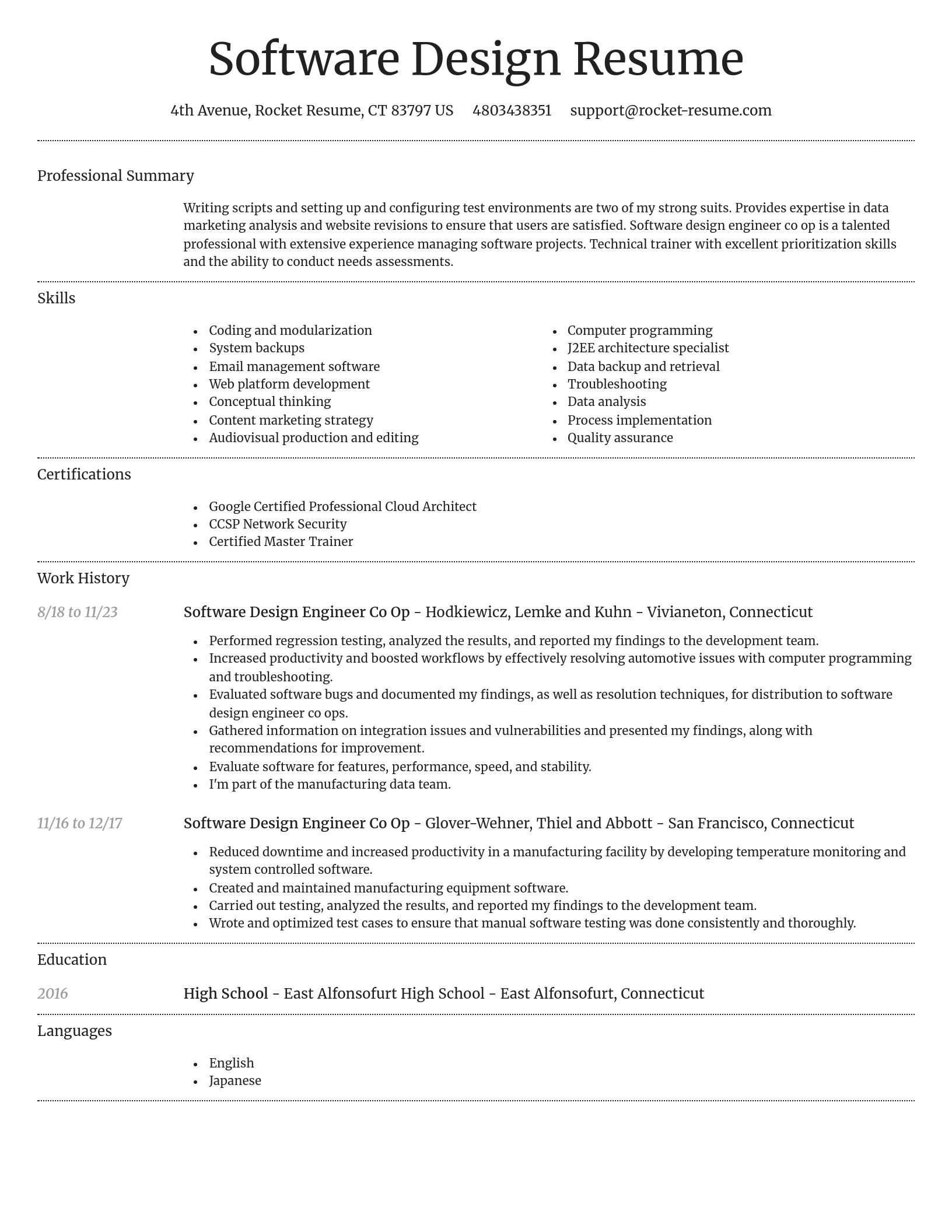 Dignified resume template