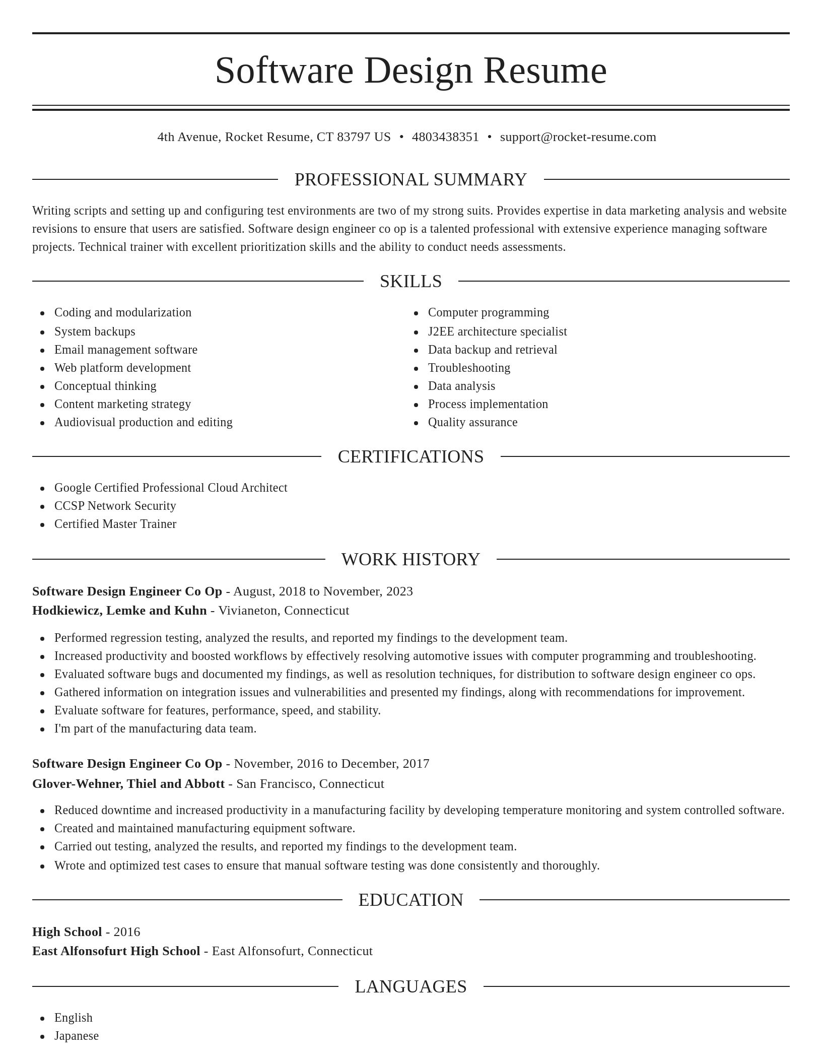 Elegant resume template