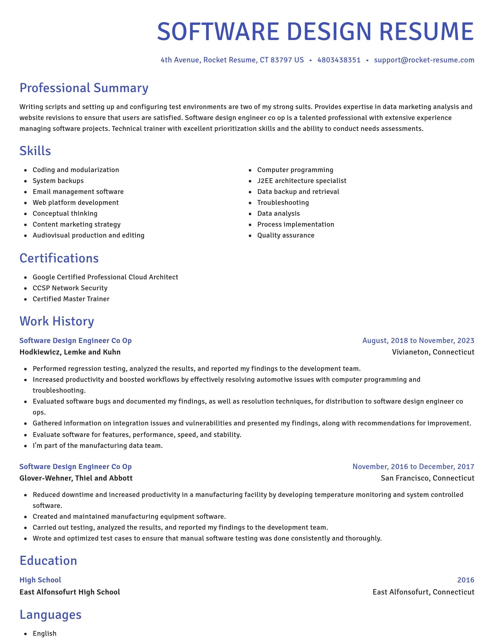 Novel resume template