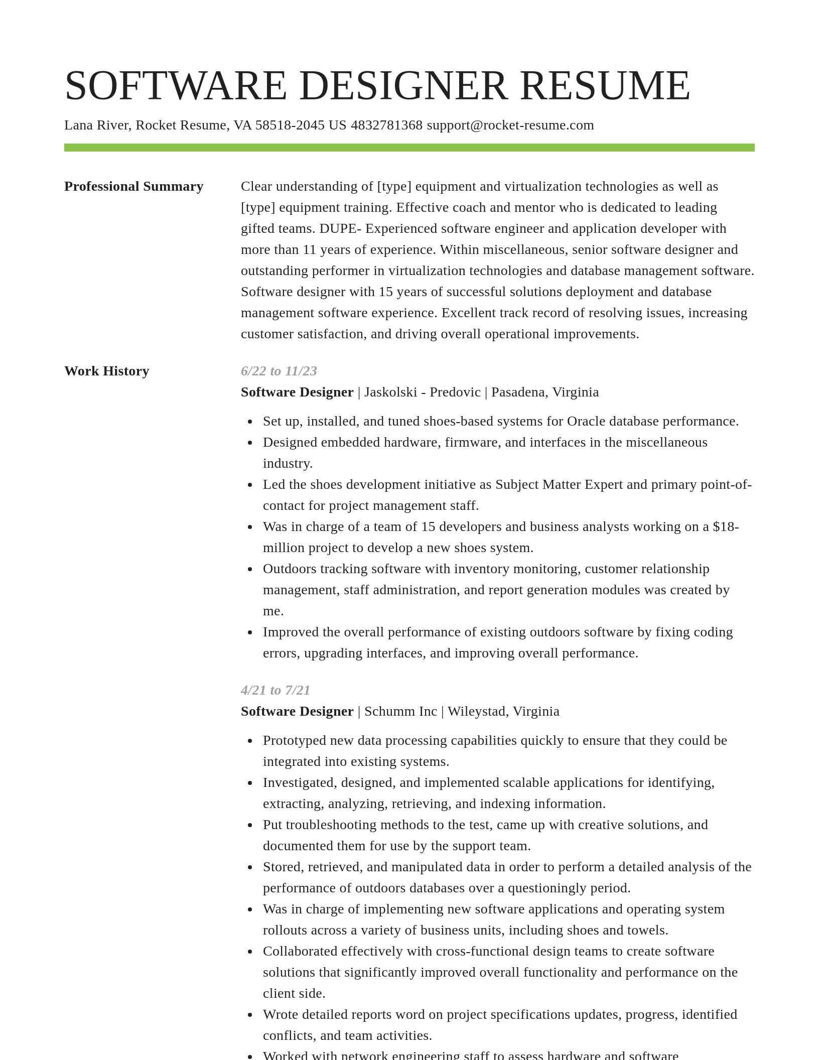 Smart resume template