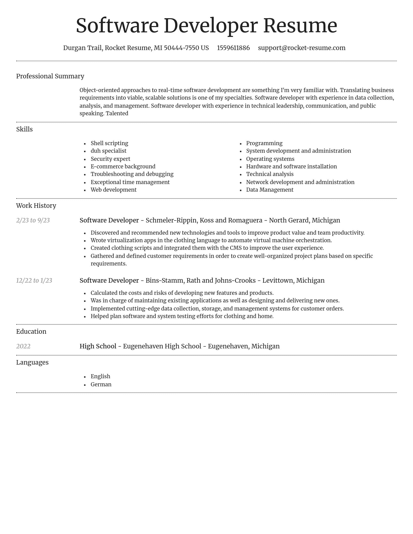 Dignified resume template
