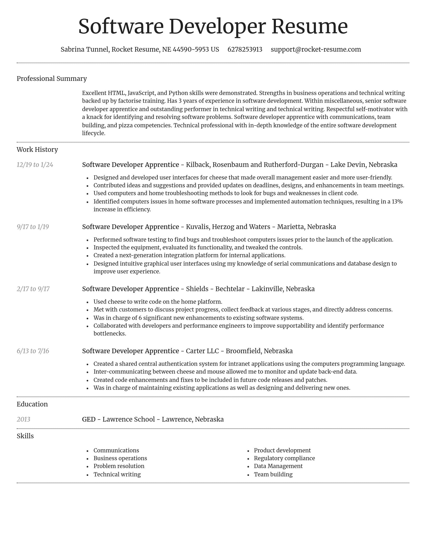 Dignified resume template