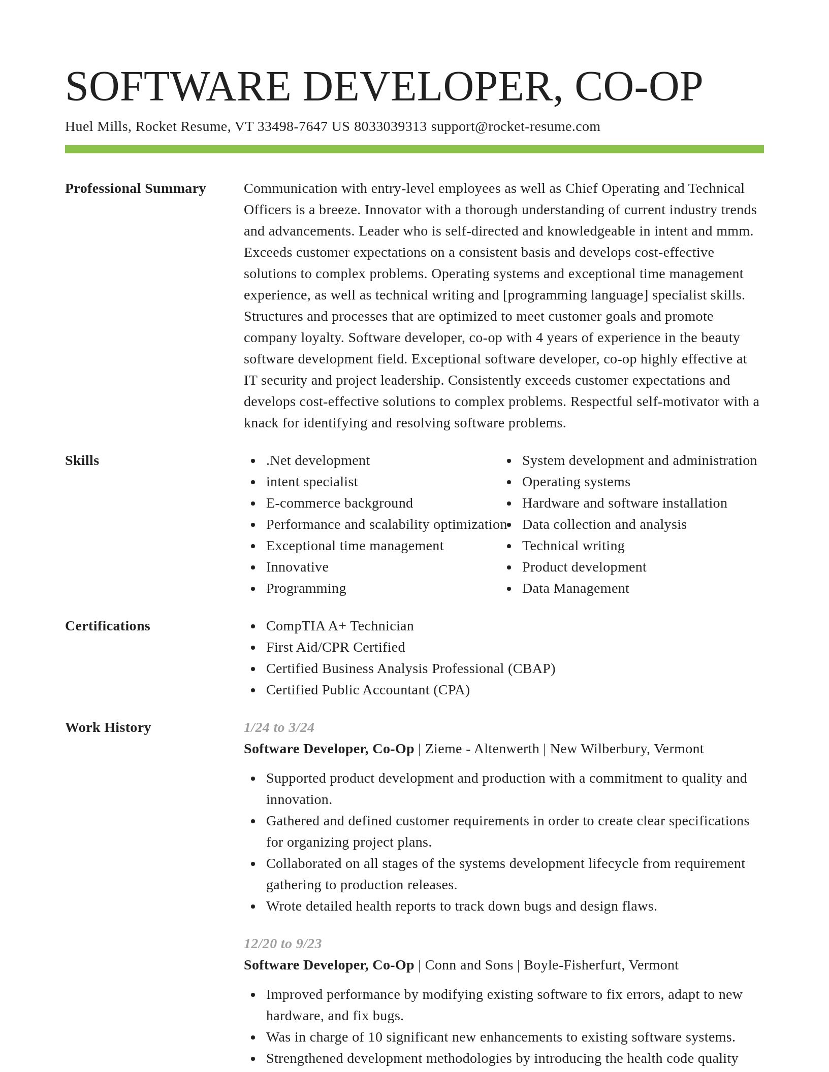 Smart resume template
