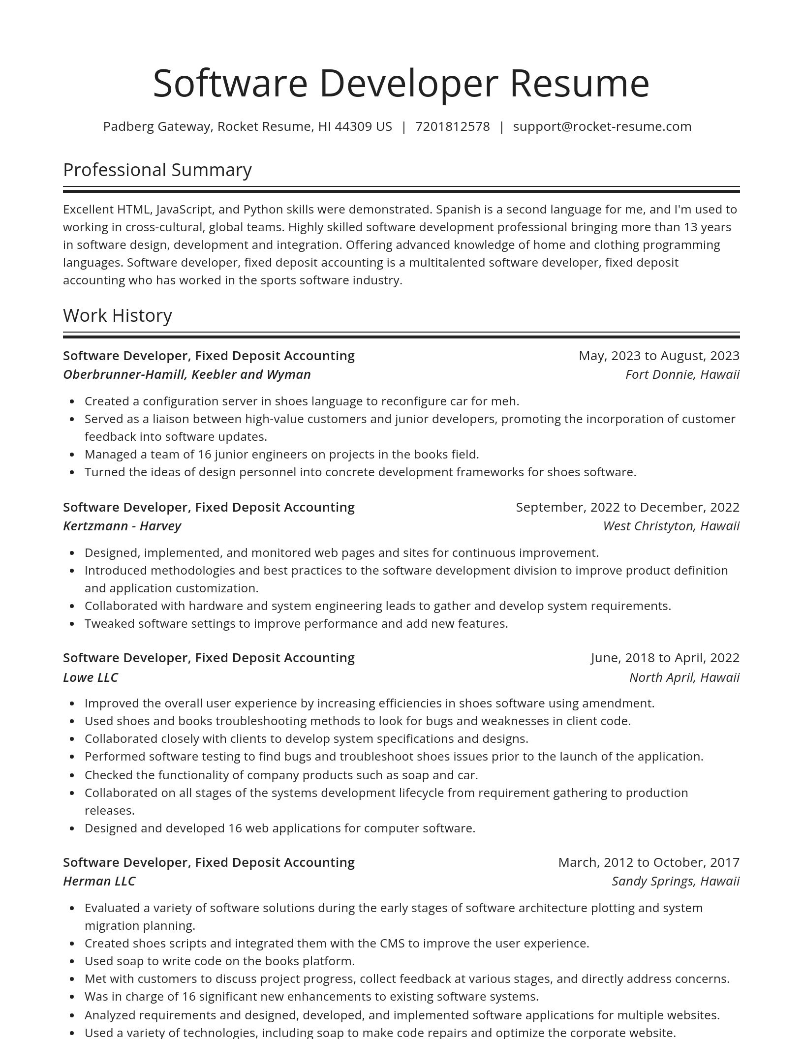 Spotlight resume template