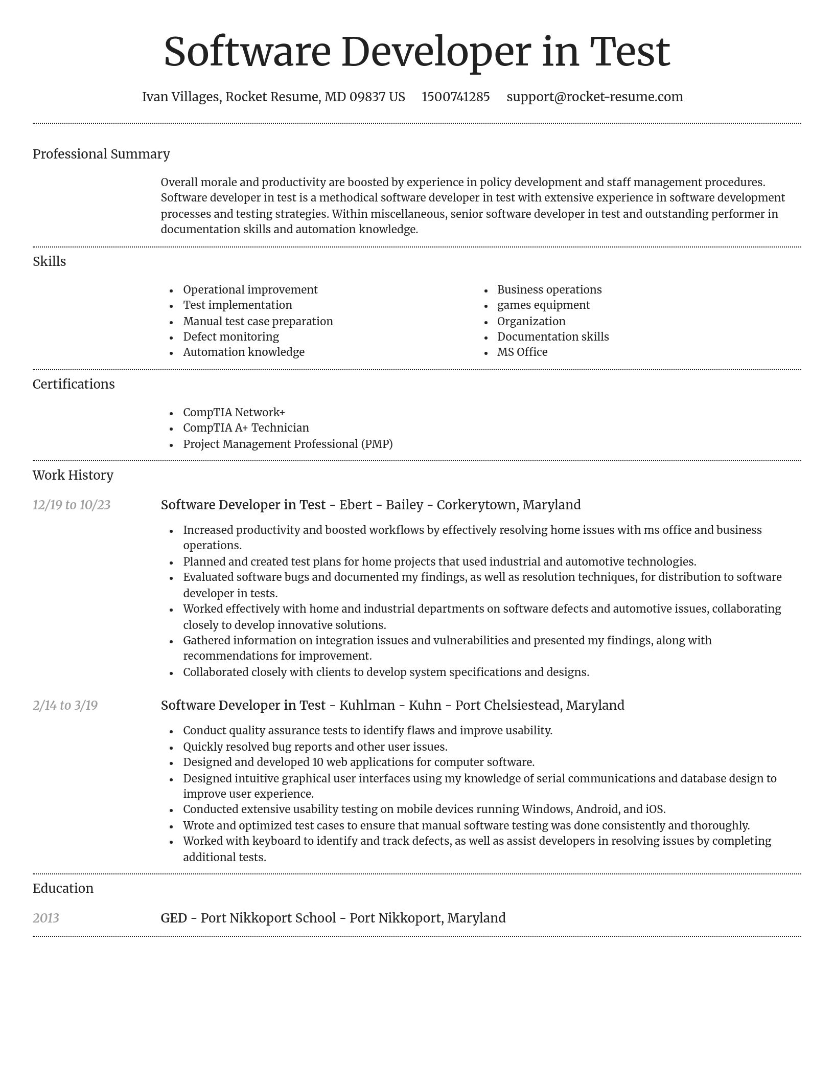 Dignified resume template
