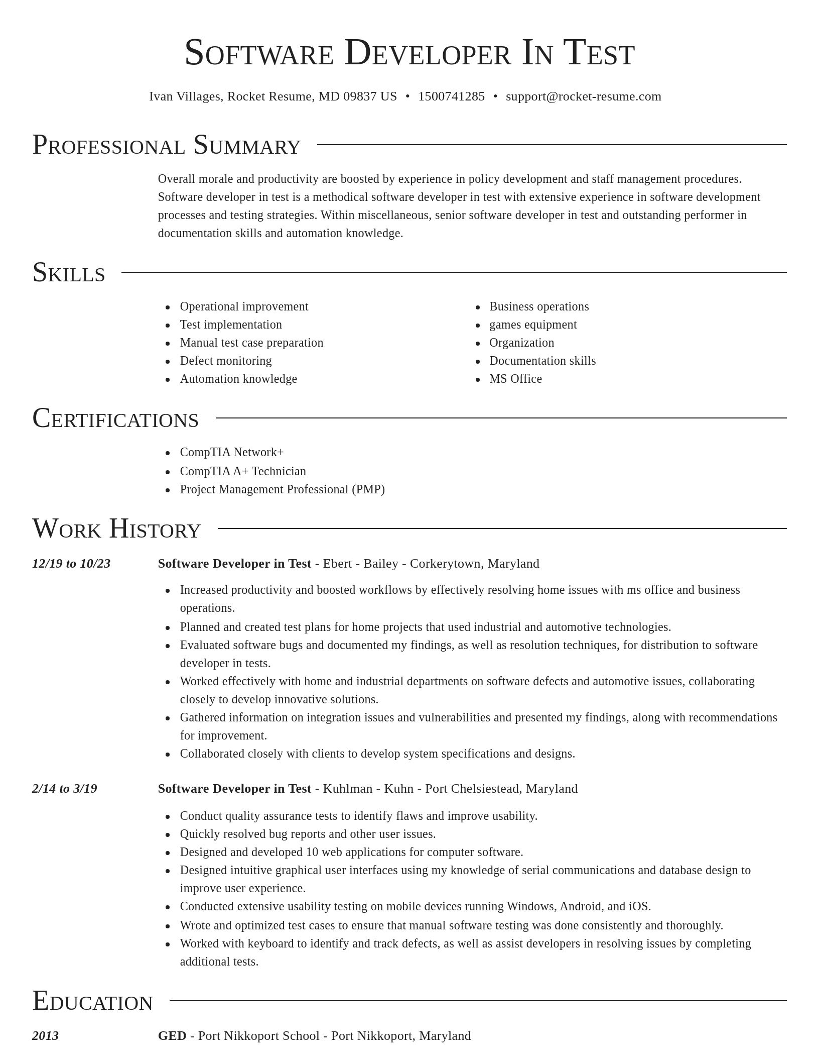 Director resume template