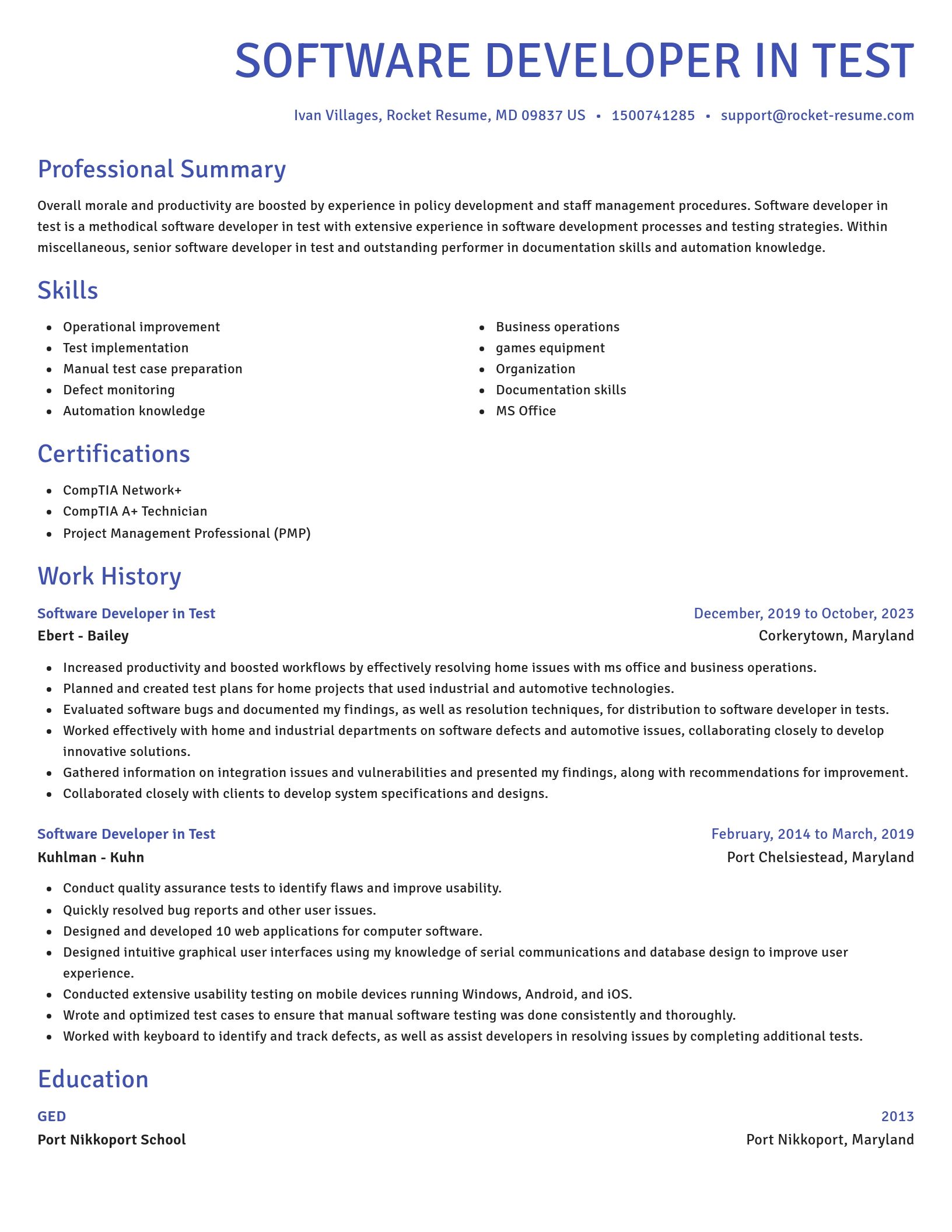 Novel resume template