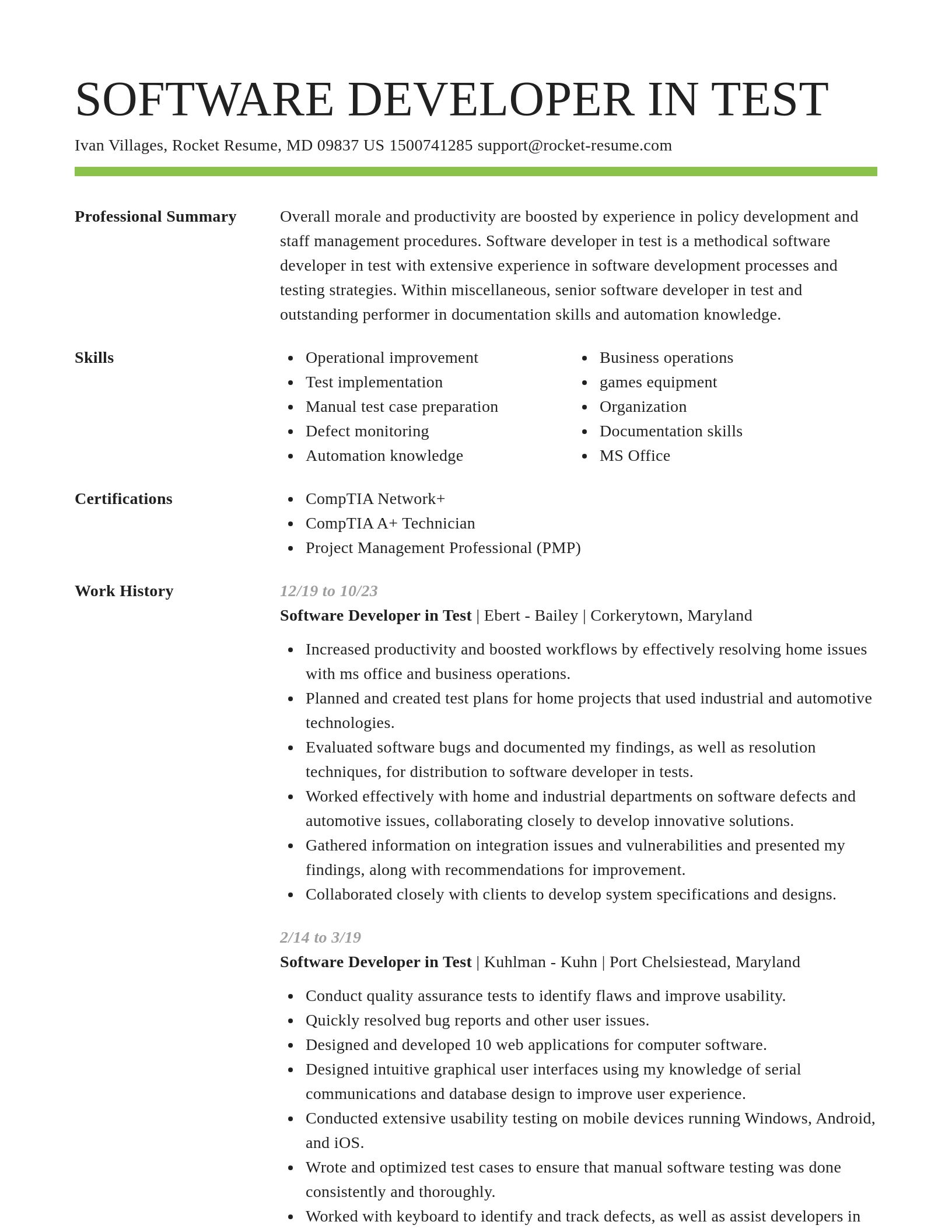 Smart resume template