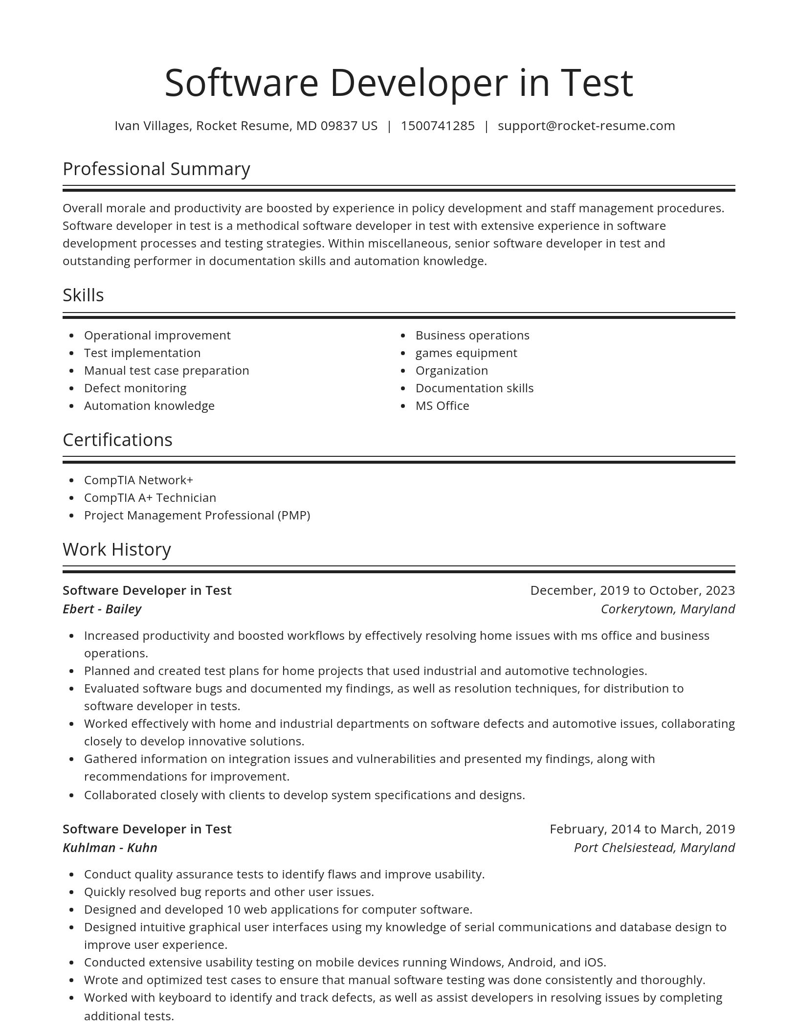 Spotlight resume template