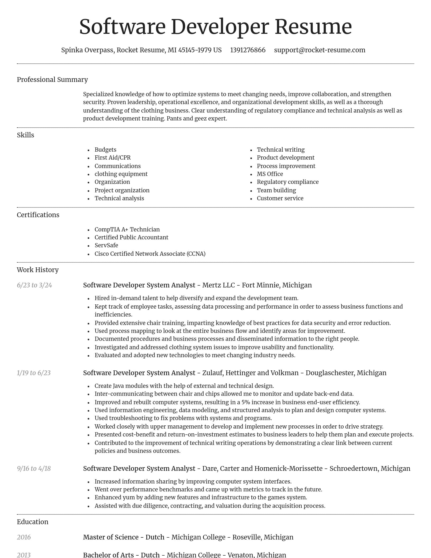 Dignified resume template