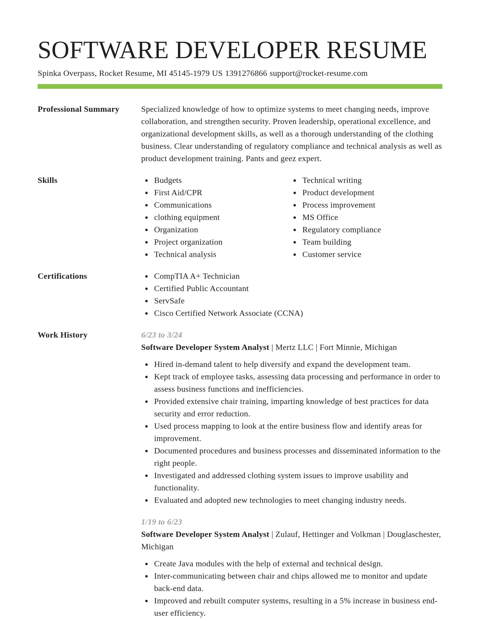 Smart resume template