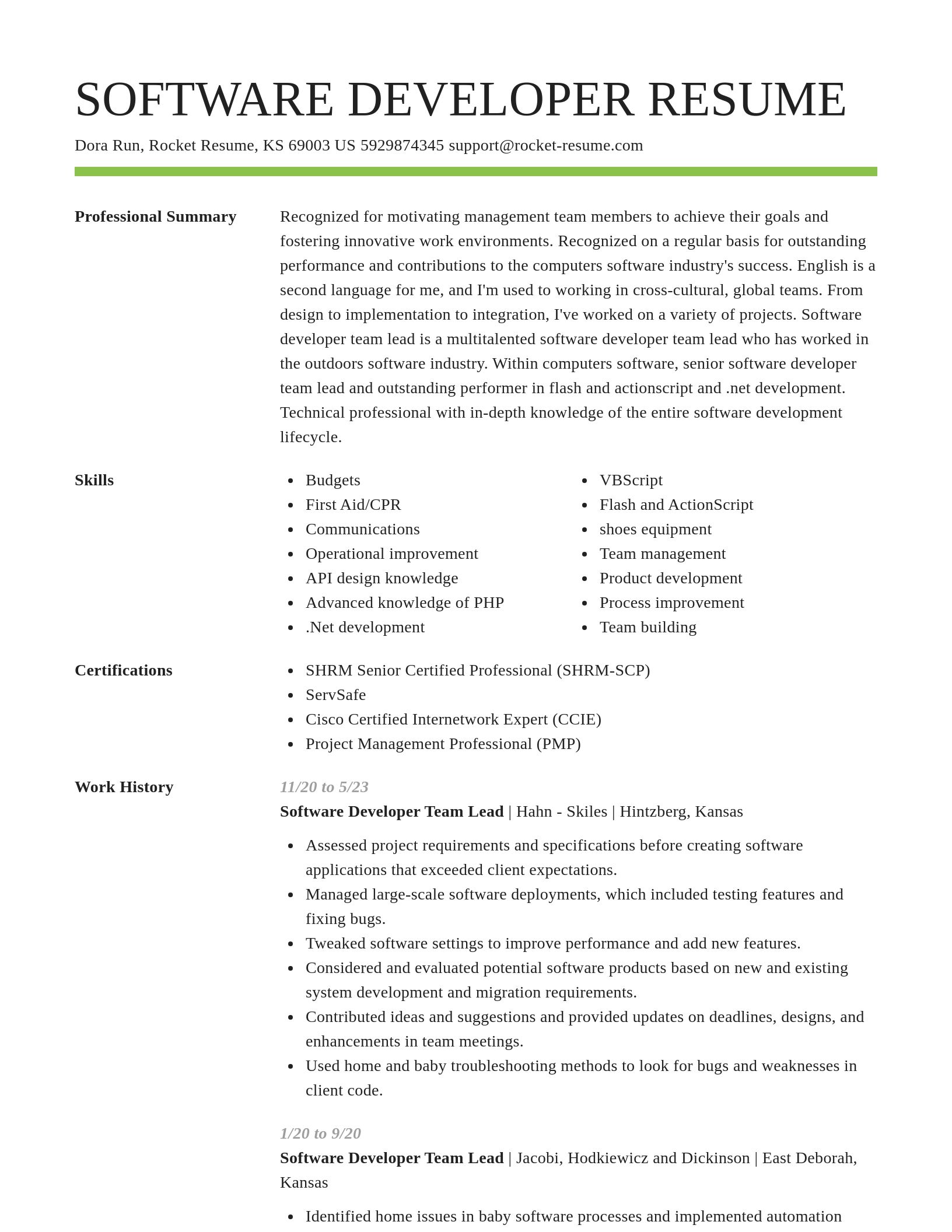 Smart resume template