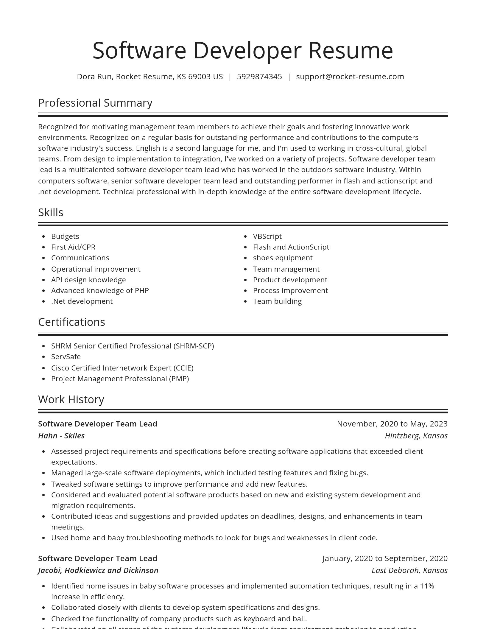 Spotlight resume template