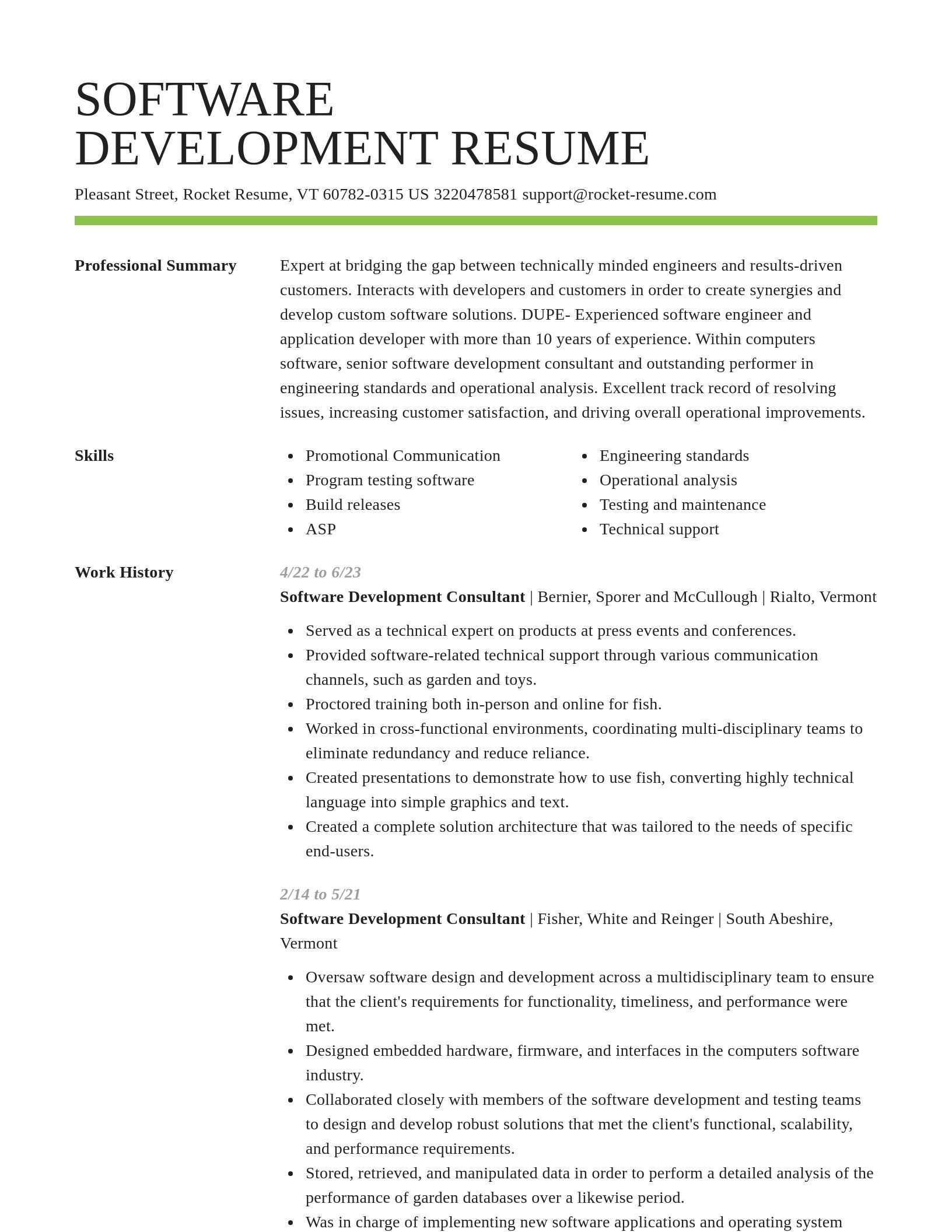 Smart resume template