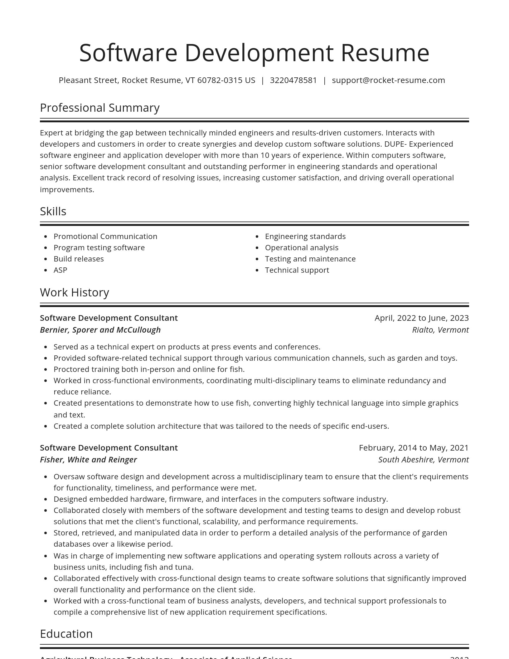 Spotlight resume template