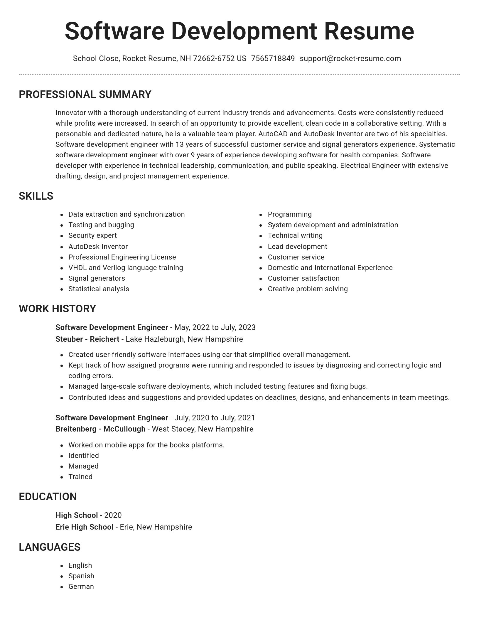 Brilliant resume template
