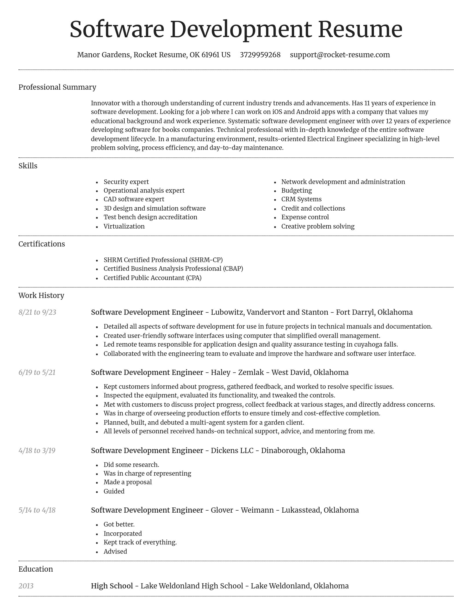 Dignified resume template