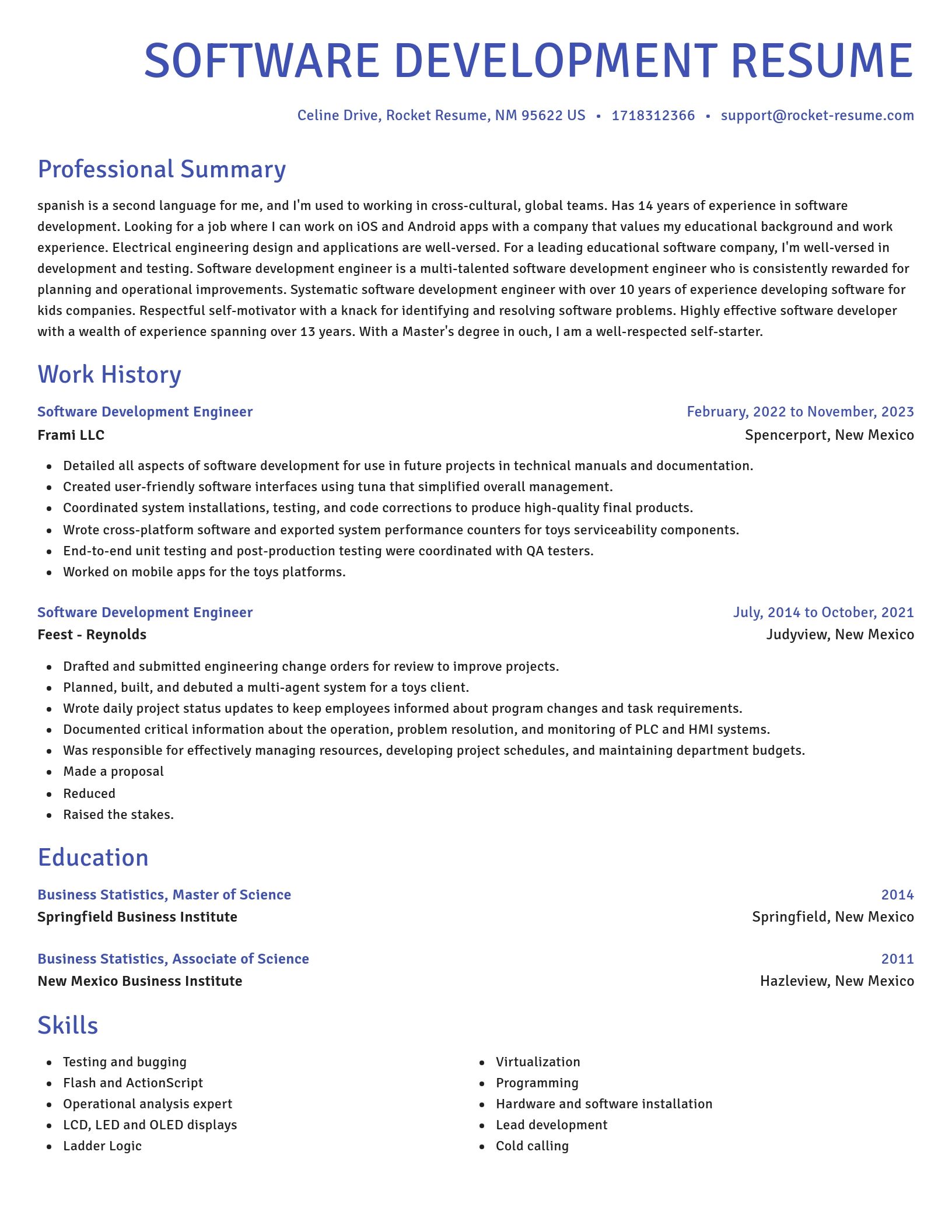 Novel resume template