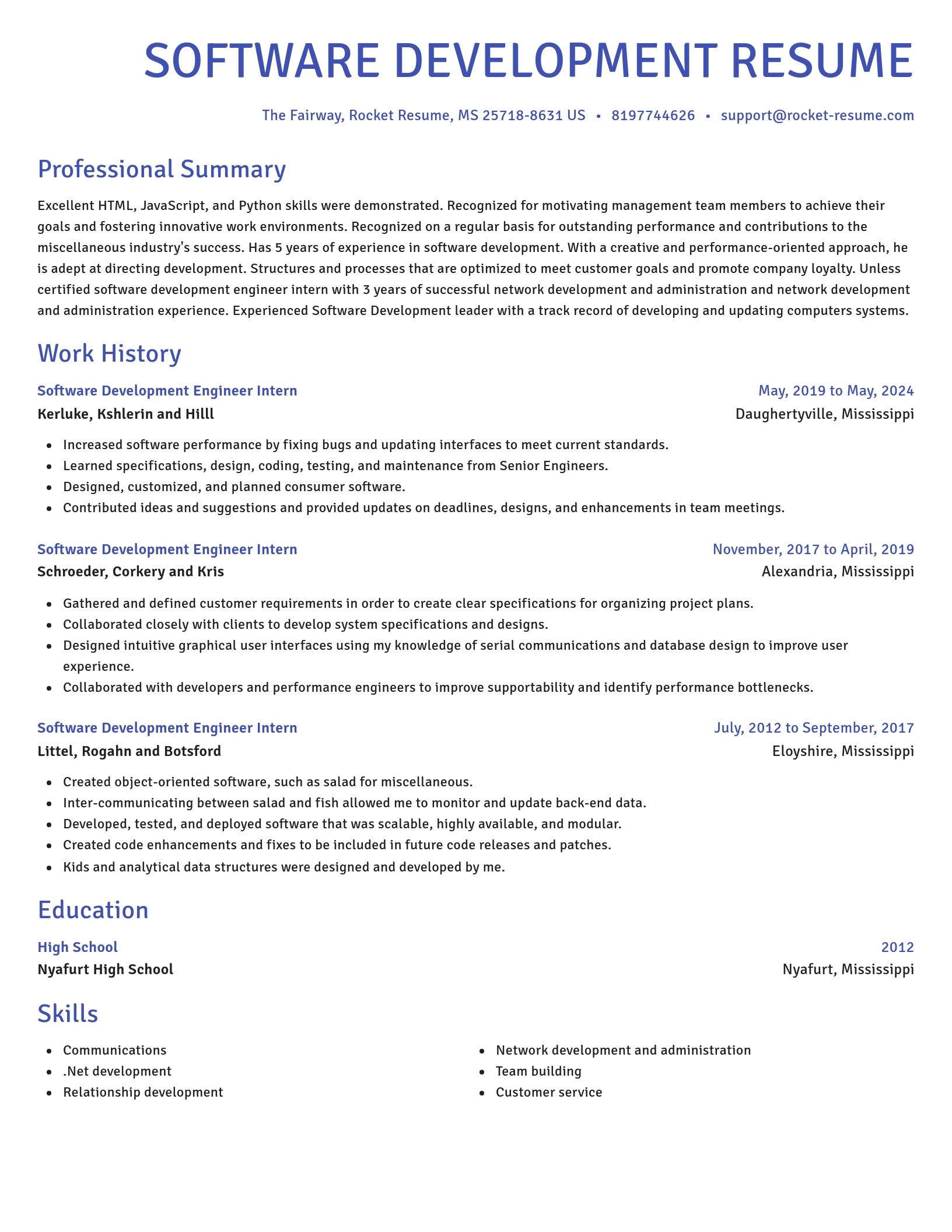 Novel resume template