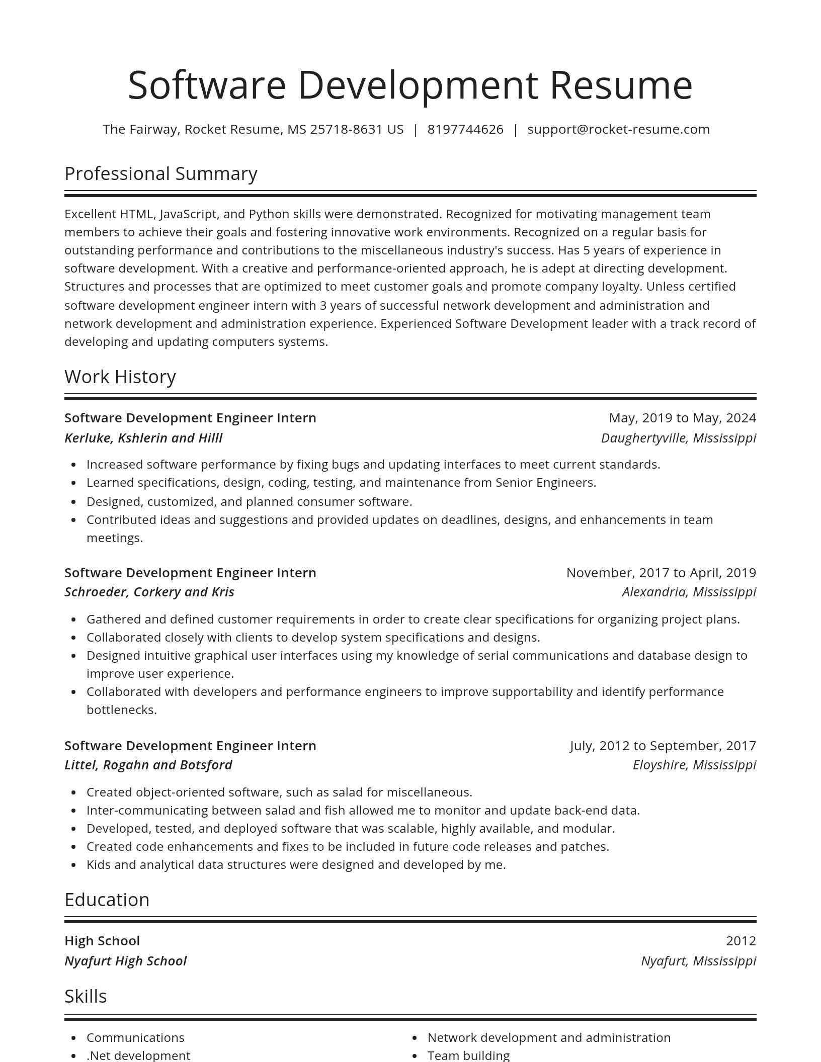 Spotlight resume template