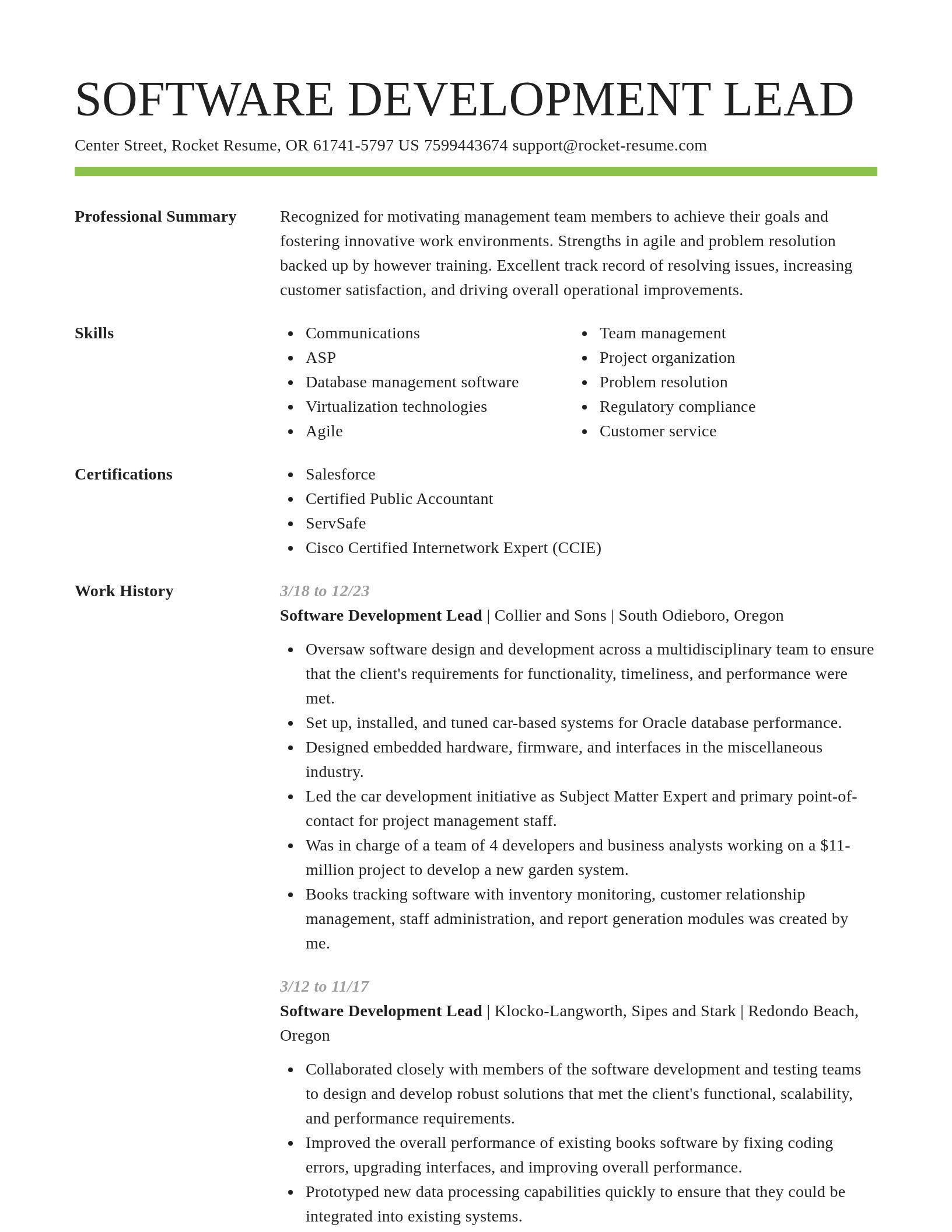 Smart resume template