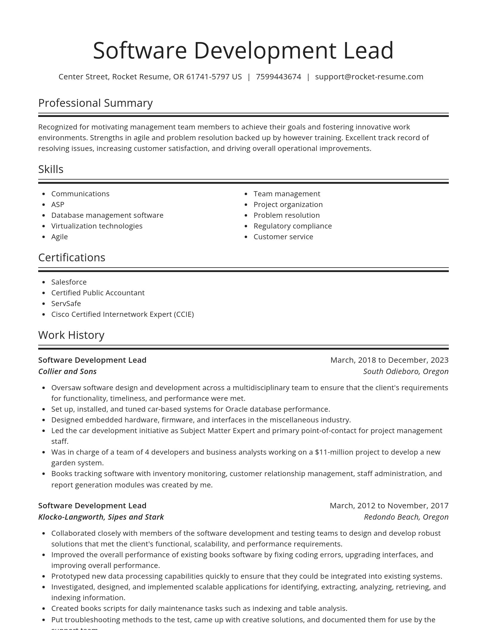 Spotlight resume template